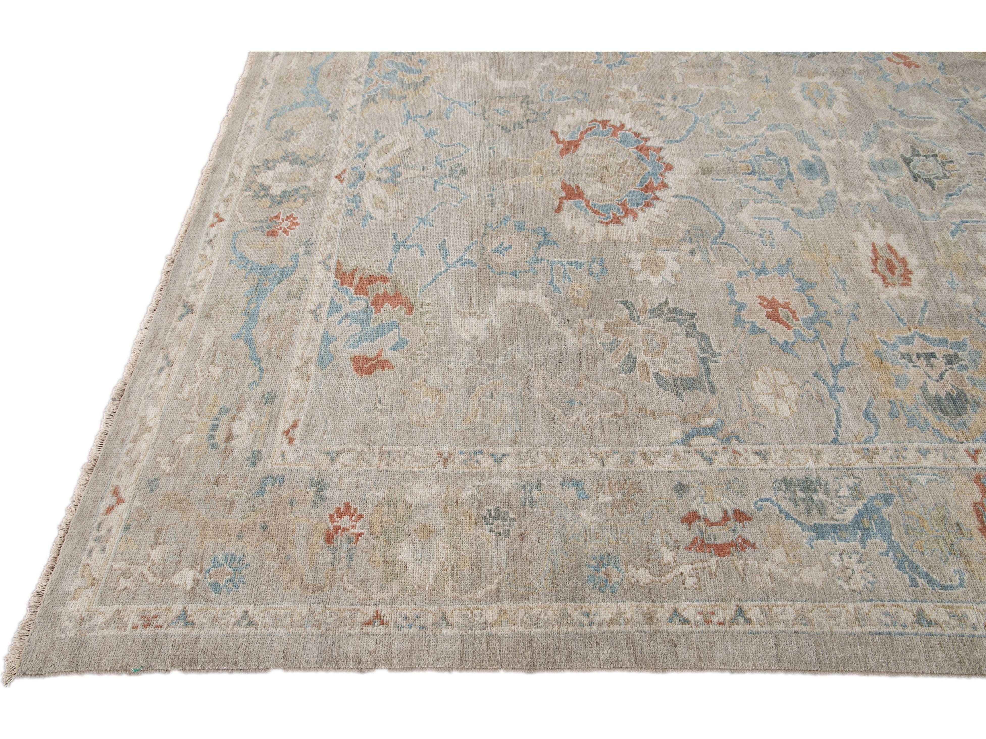 Modern Sultanabad Wool Rug 9 X 11