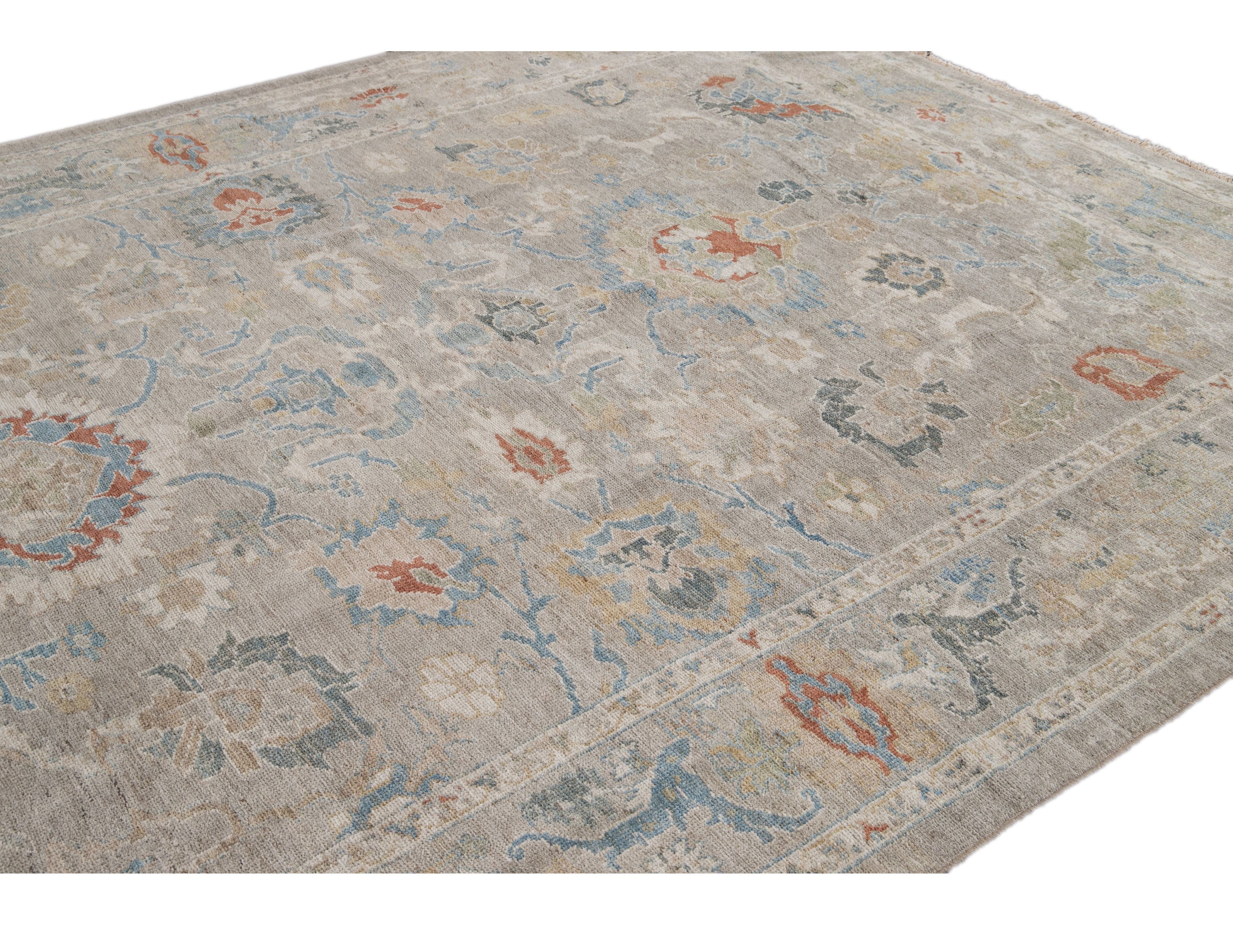 Modern Sultanabad Wool Rug 9 X 11