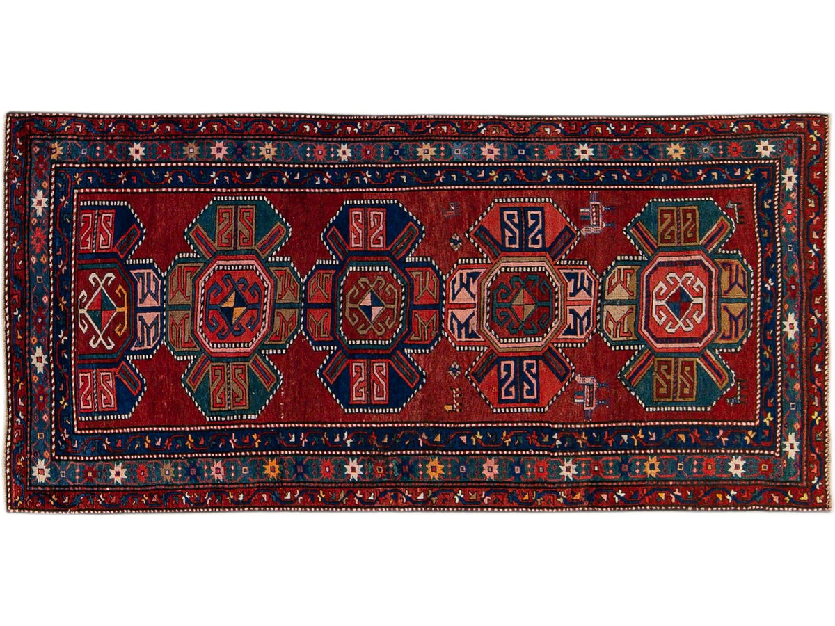 Antique Kazak Gallery Wool Rug 4 X 8