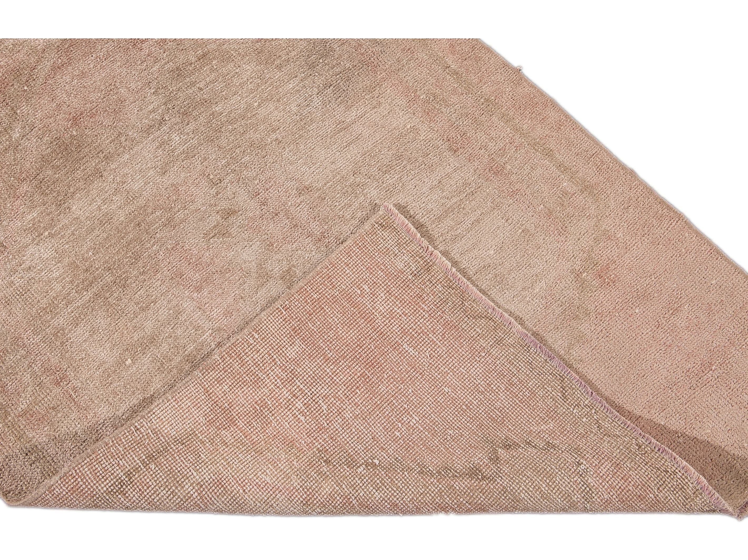 Vintage Turkish Handmade Peach Tribal Wool Runner
