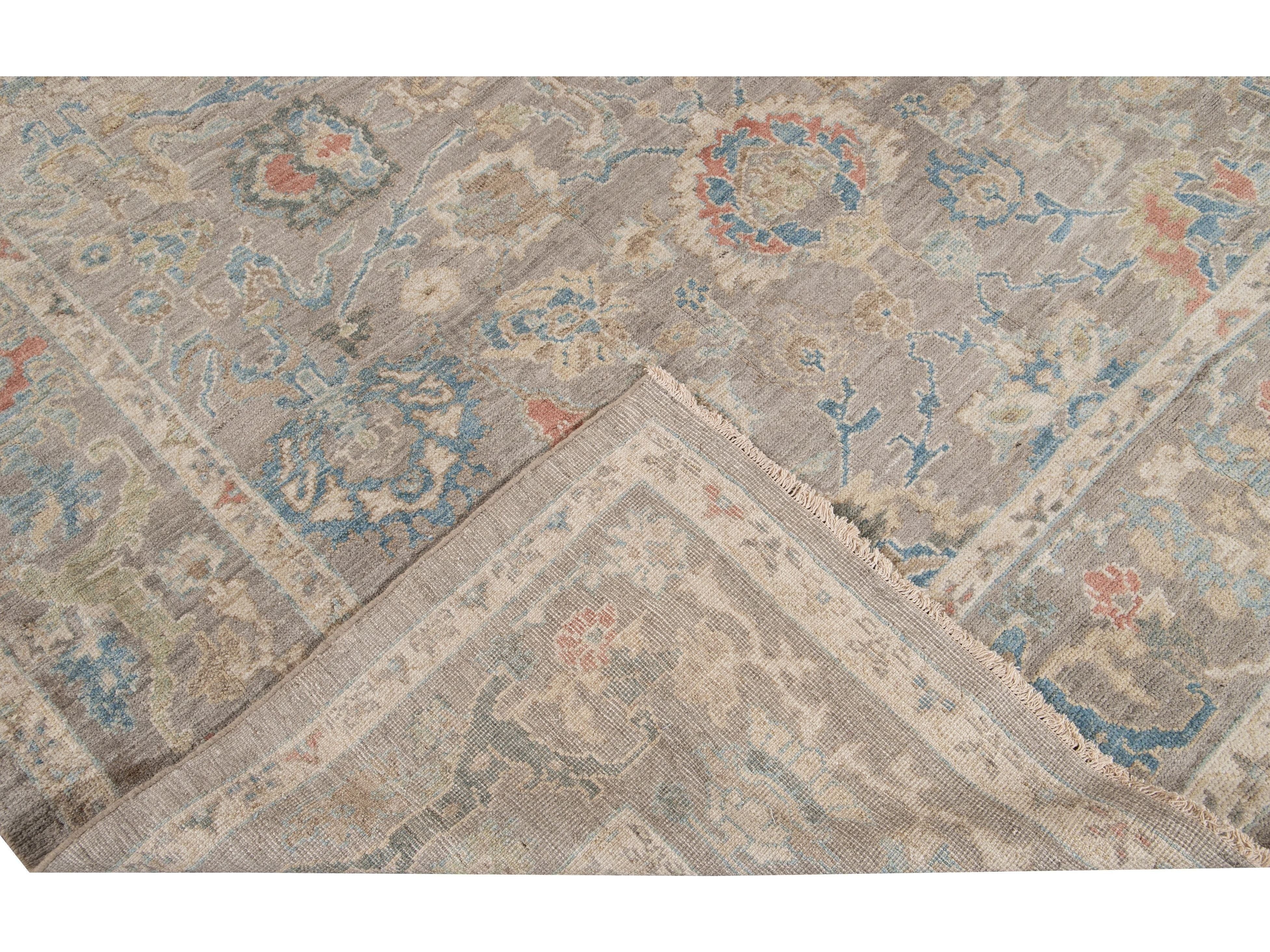Modern Sultanabad Square Wool Rug 8 X 9