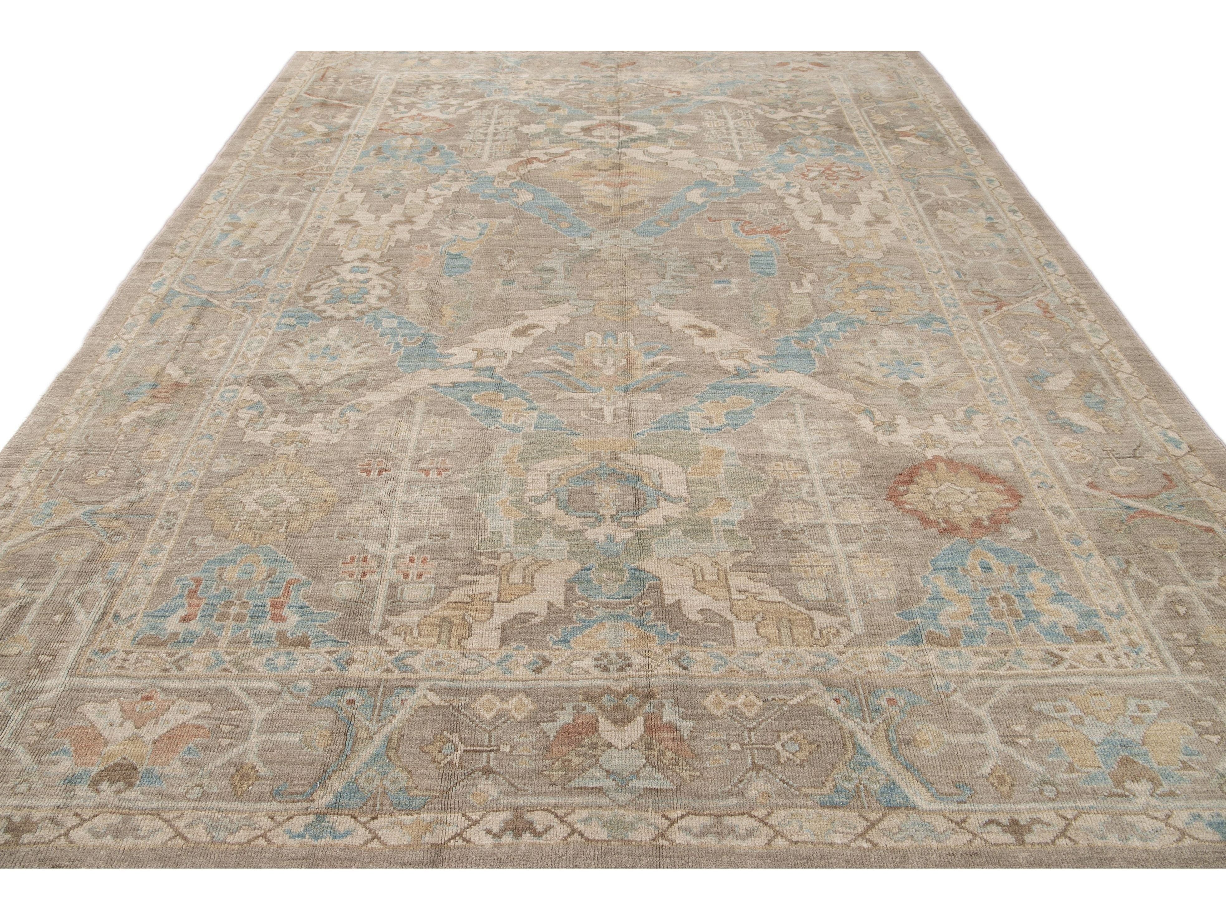 Modern Sultanabad Wool Rug 9 X 12