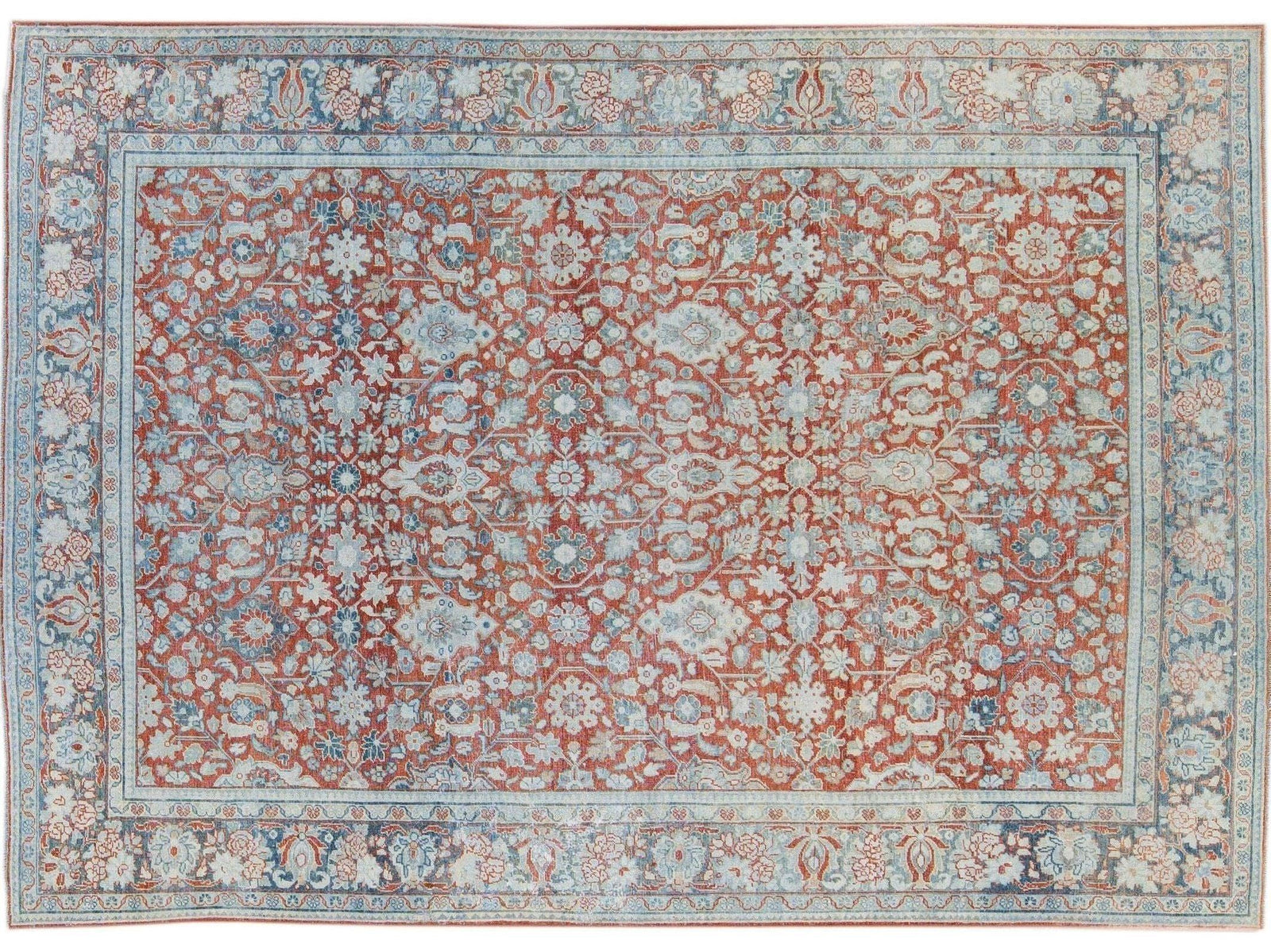 Antique Mahal Wool Rug 9 X 12