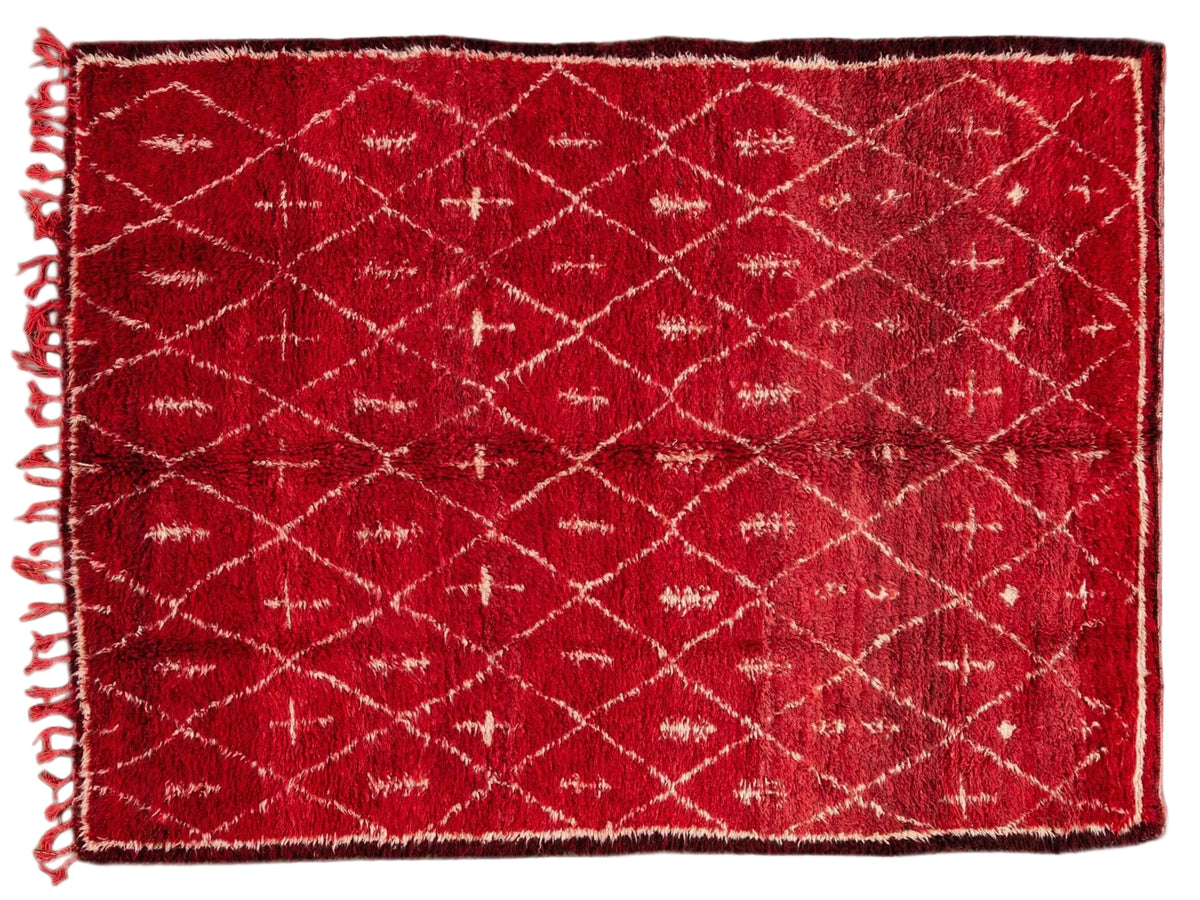 Vintage Moroccan Tribal Wool Rug 7 x 9