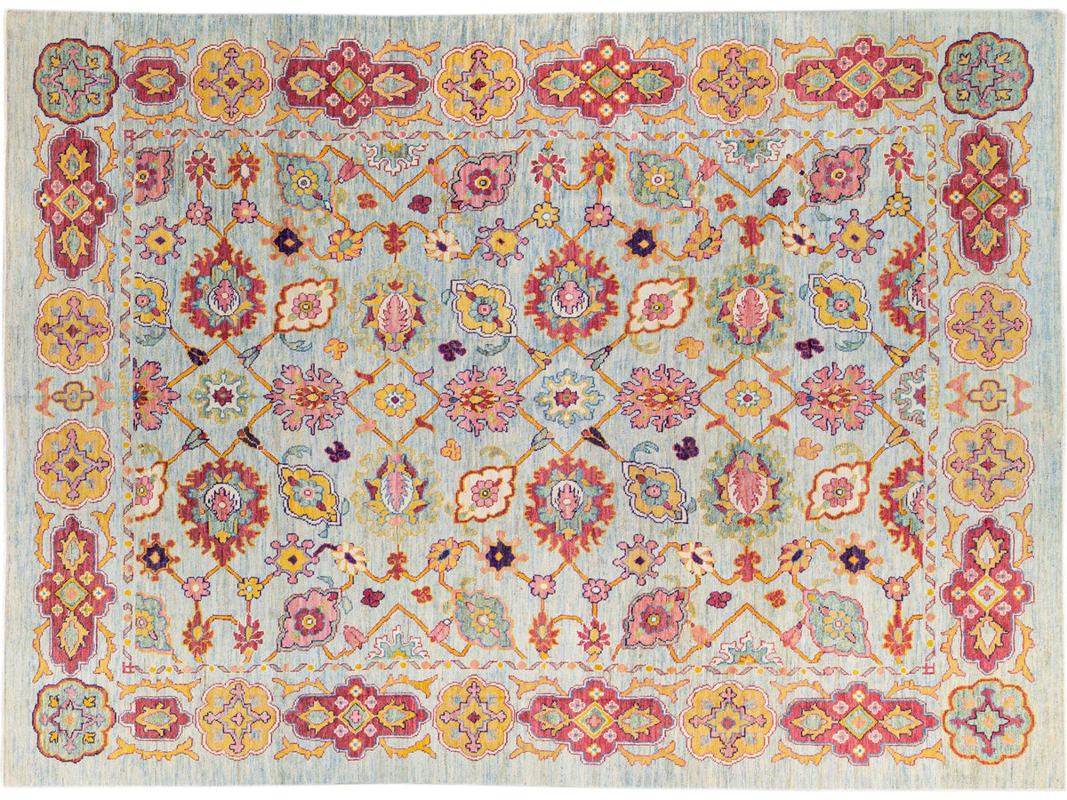 Modern Oushak Wool Rug 12 X 16