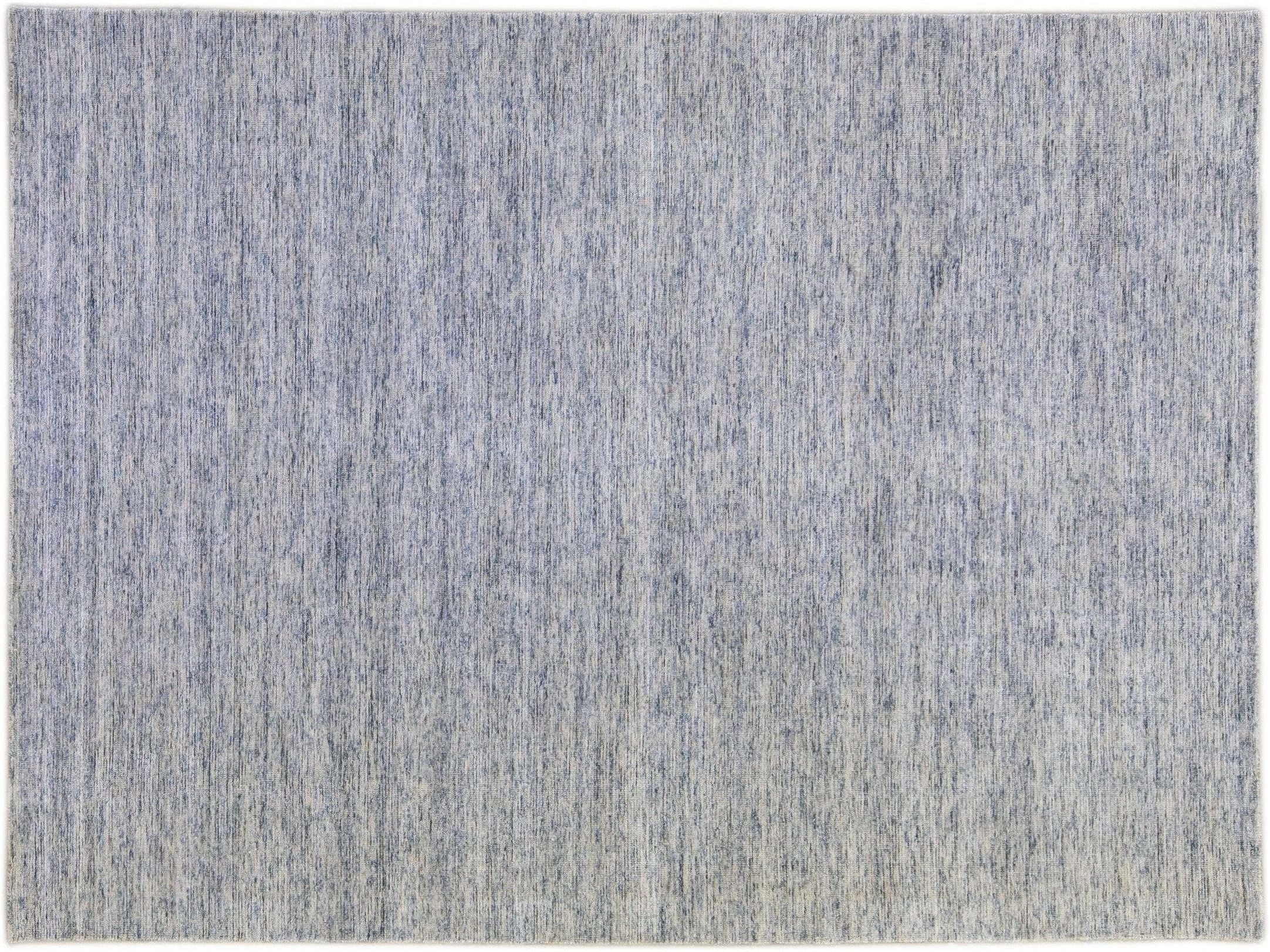  Modern Apadana's Groove Bamboo/Silk Handmade Blue Rug