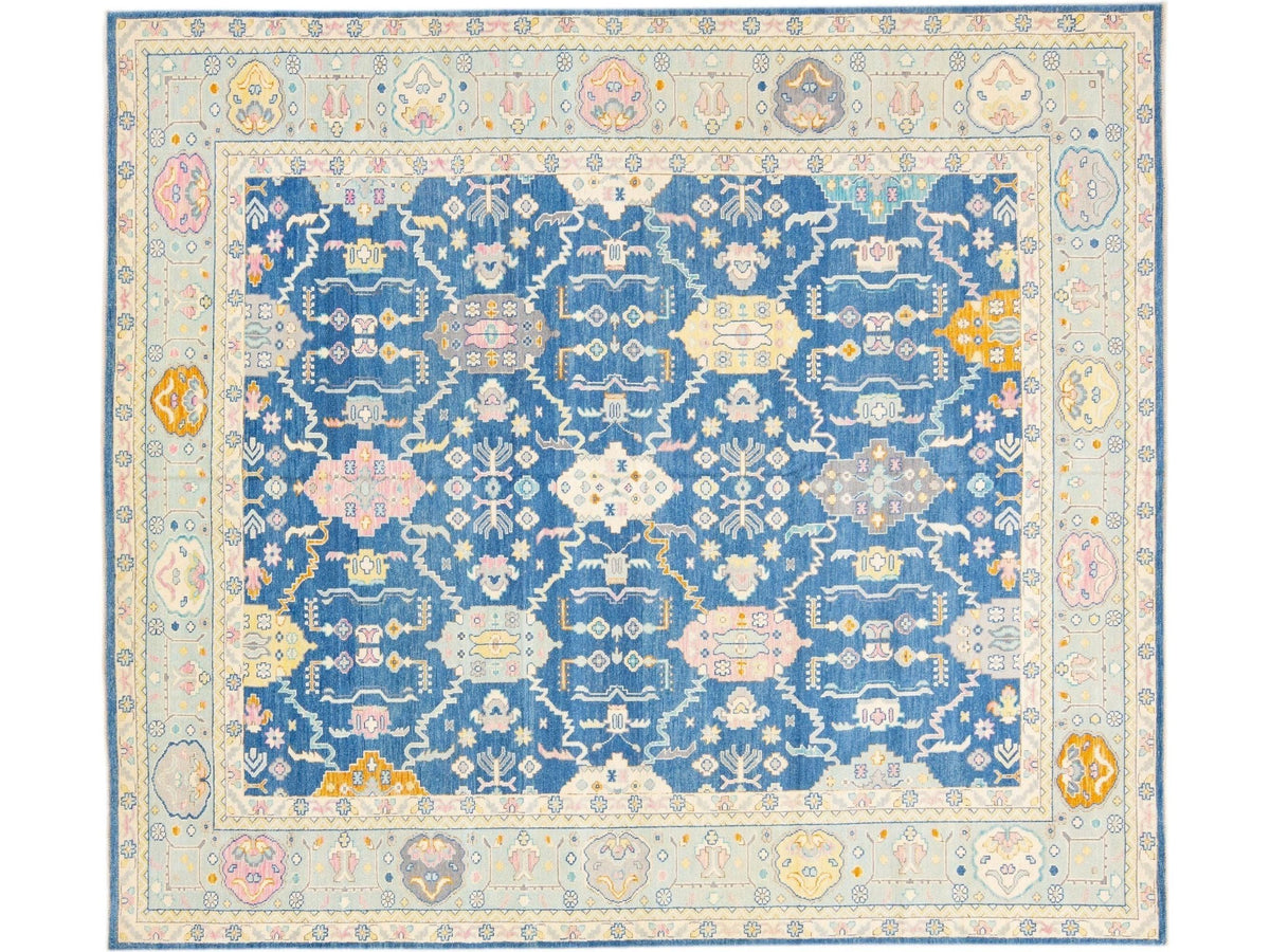Modern Oushak Wool Rug 13 X 15