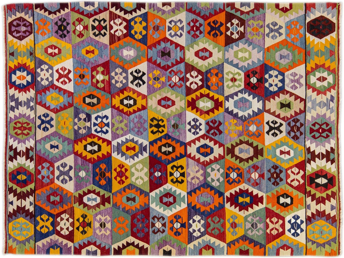 Vintage Turkish Wool Rug 9 X 12