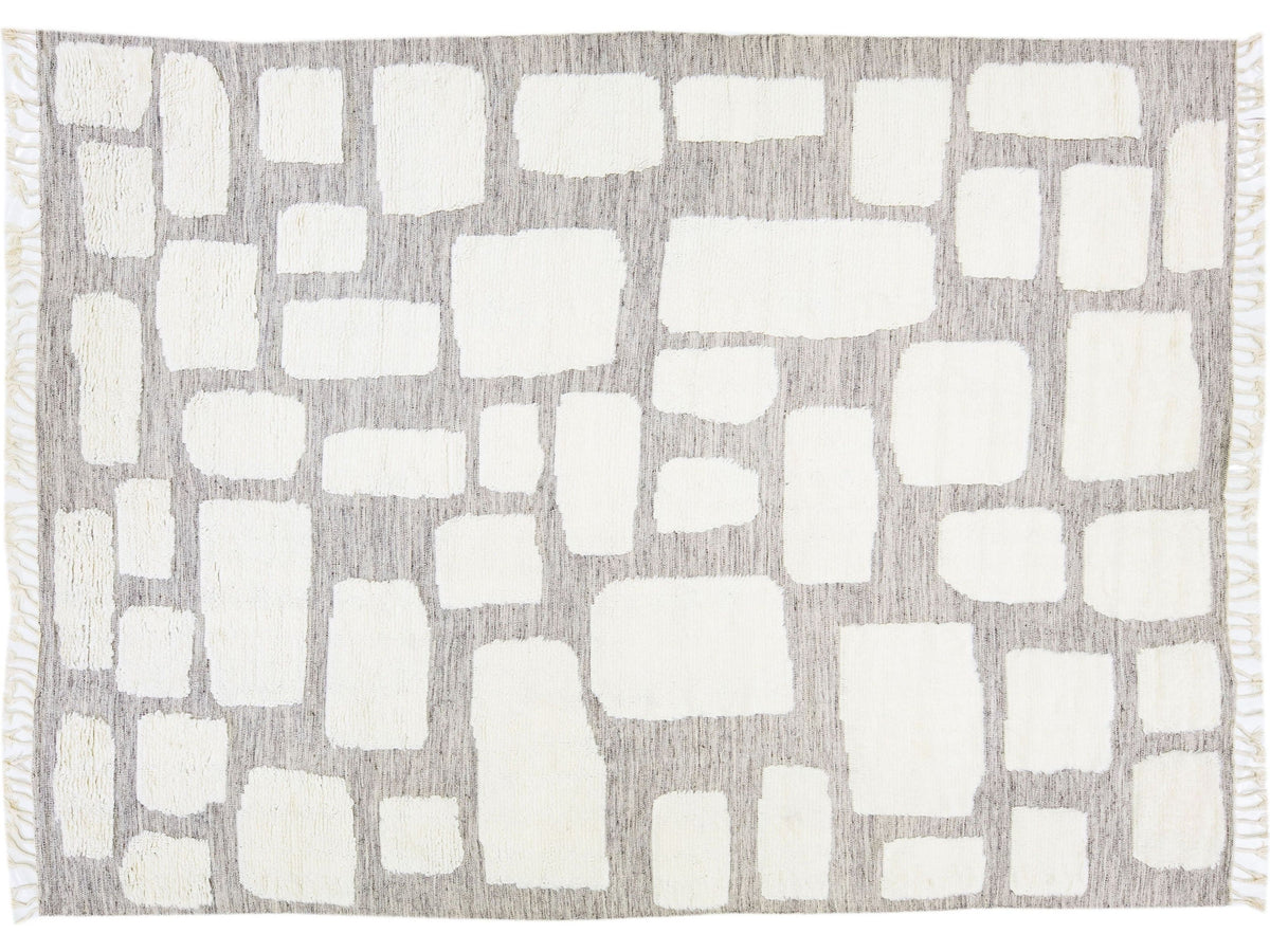 Modern Moroccan Wool Rug 10 X 14