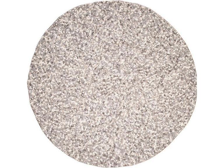 Modern Round Textured Wool Rug 8 X 8