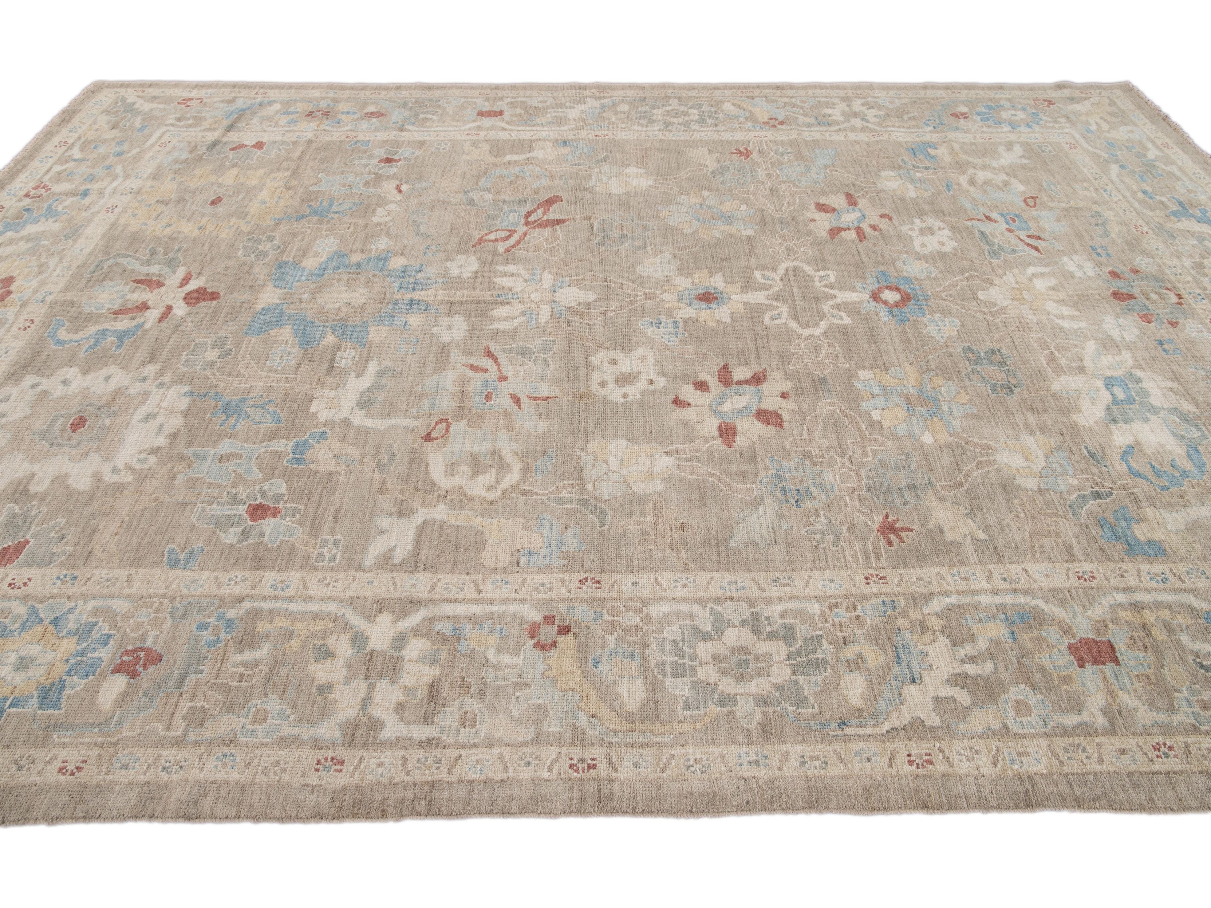 Modern Sultanabad Wool Rug 8 X 12