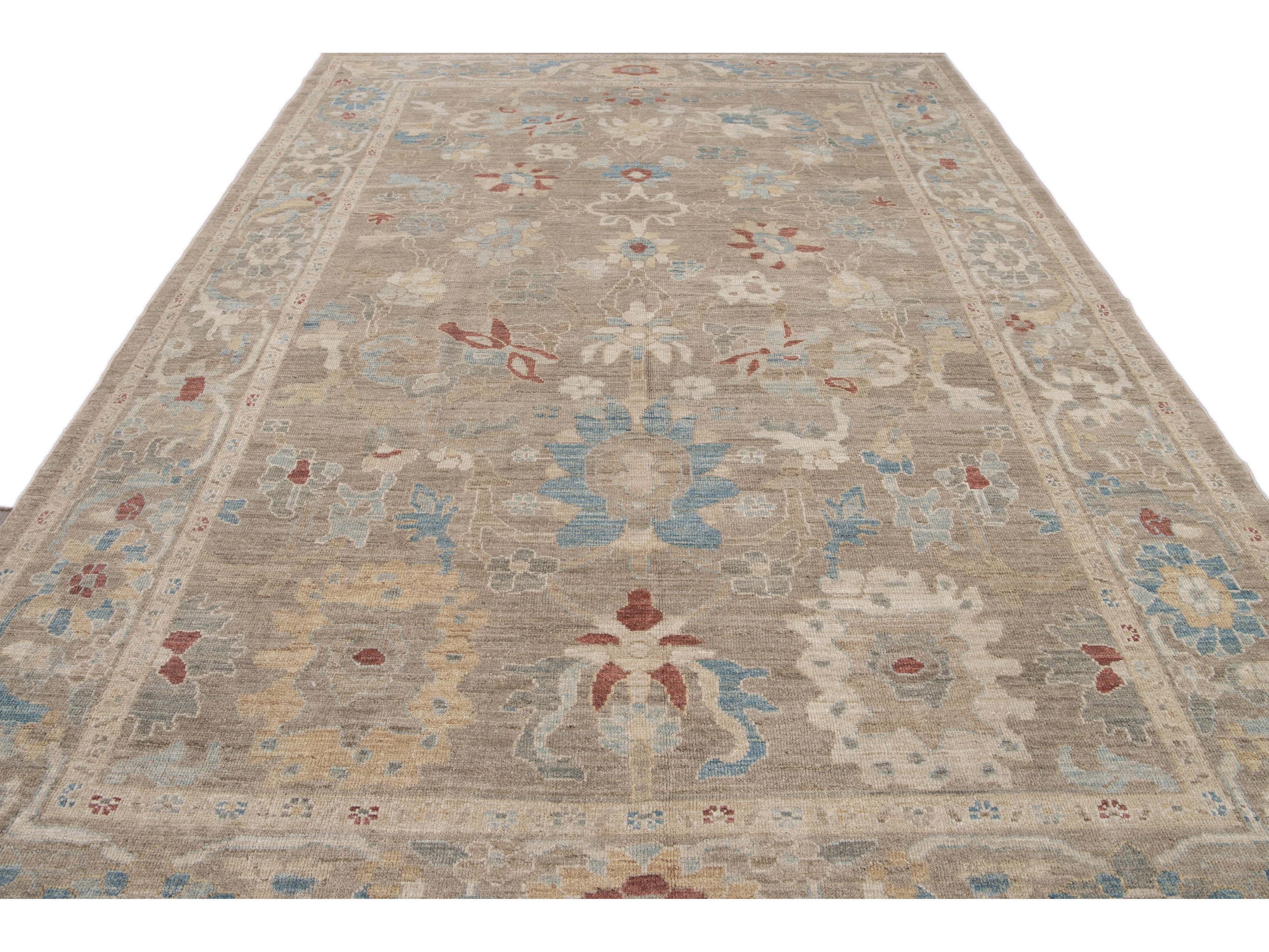 Modern Sultanabad Wool Rug 8 X 12