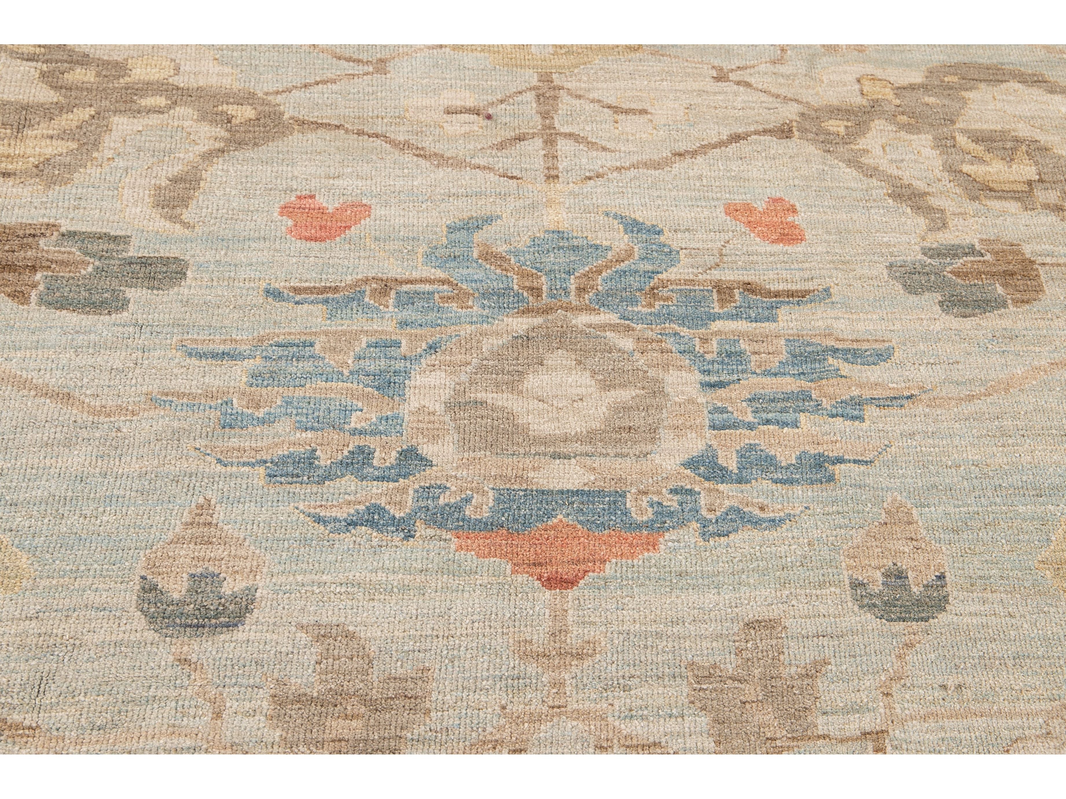 Modern Sultanabad Wool Rug 15 X 19