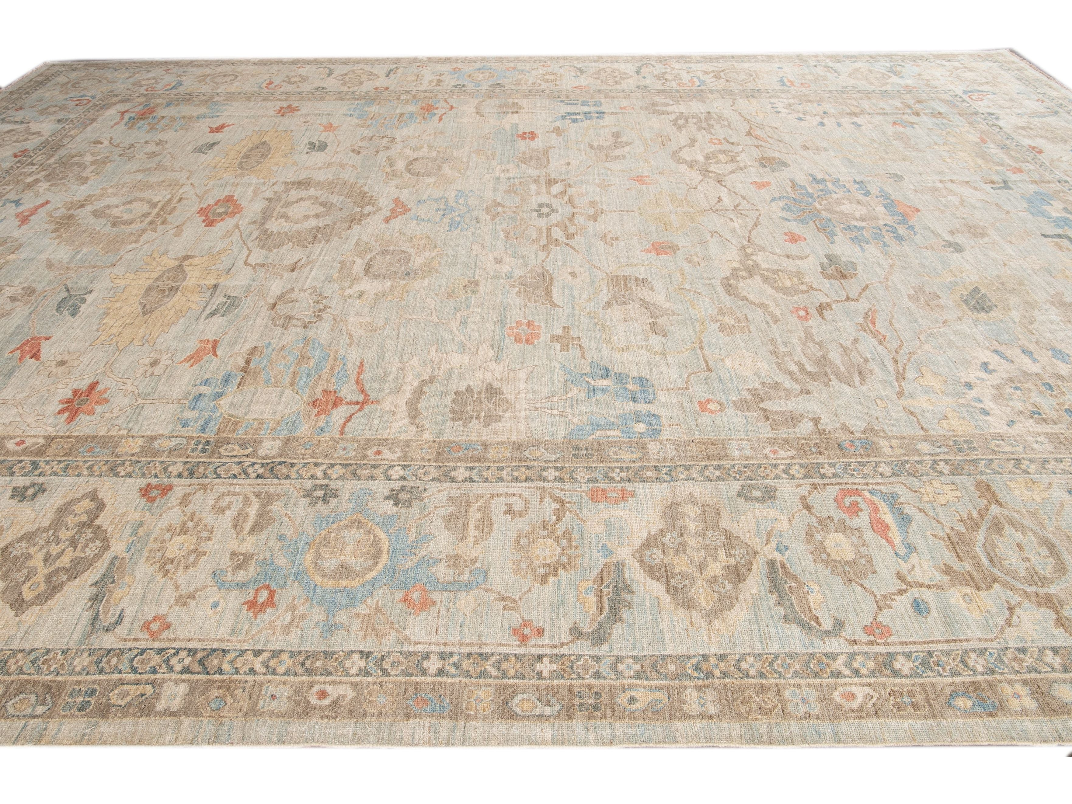 Modern Sultanabad Wool Rug 15 X 19
