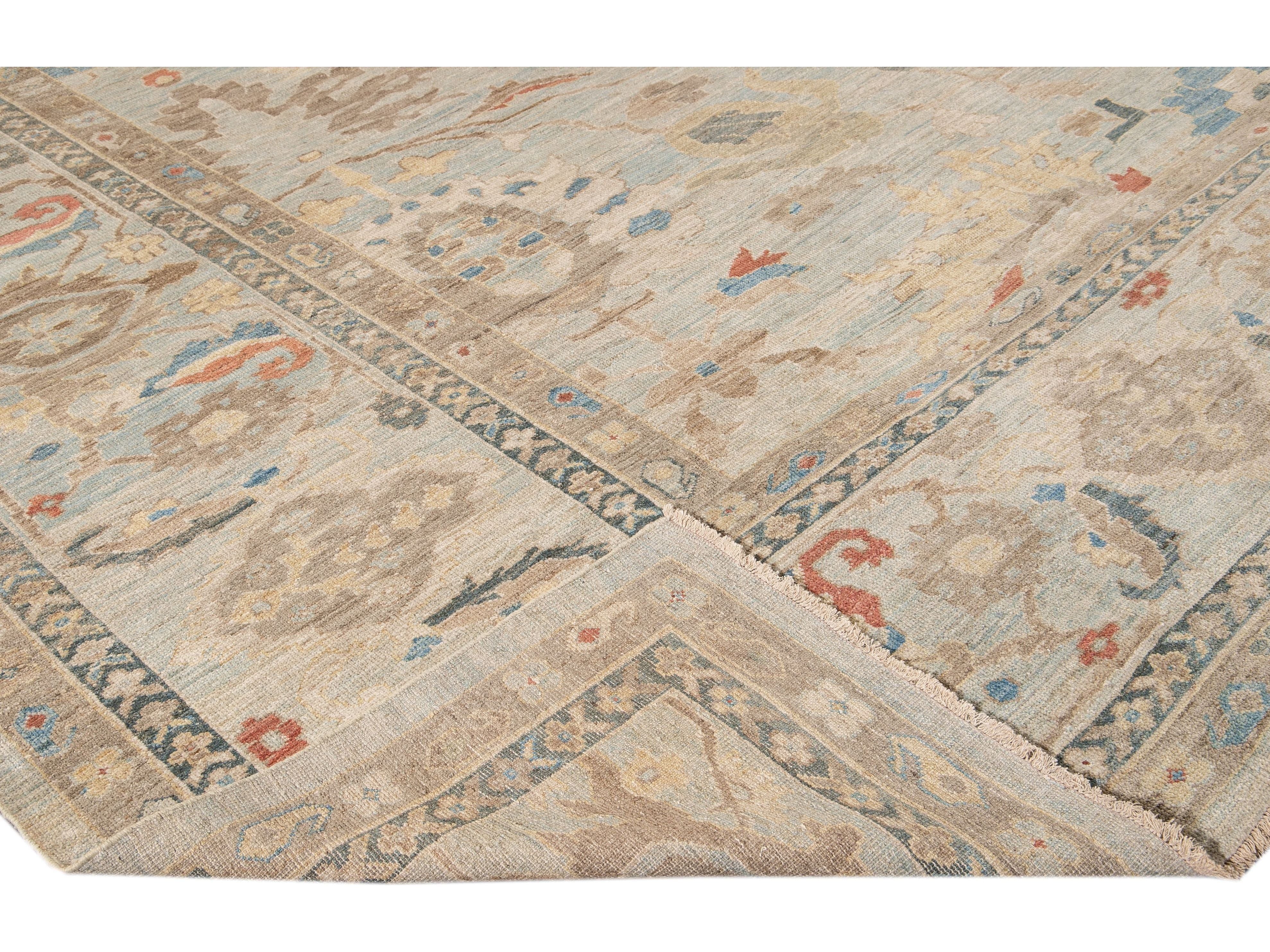 Modern Sultanabad Wool Rug 15 X 19