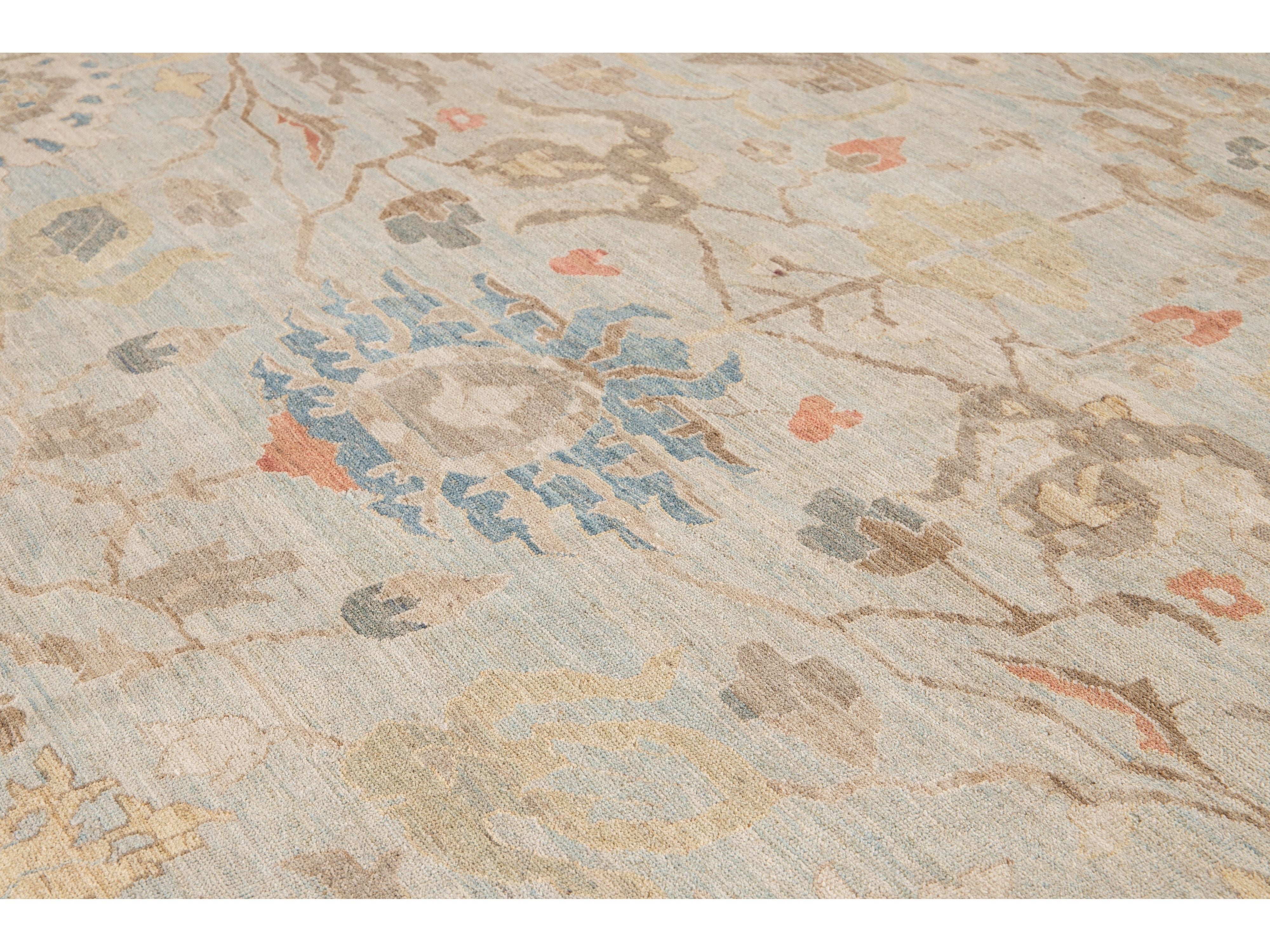 Modern Sultanabad Wool Rug 15 X 19