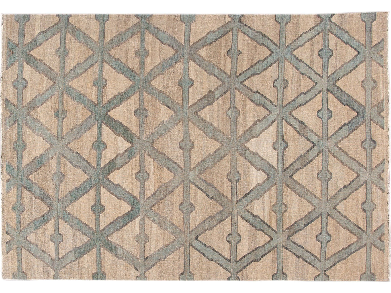 Modern Kilim Flatweave Wool Rug 8 X 12