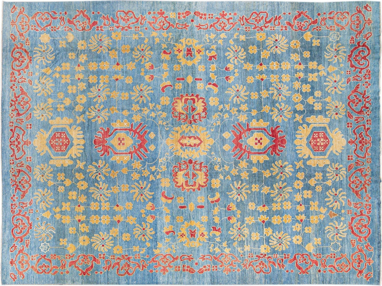 Modern Oushak Wool Rug 12 X 16