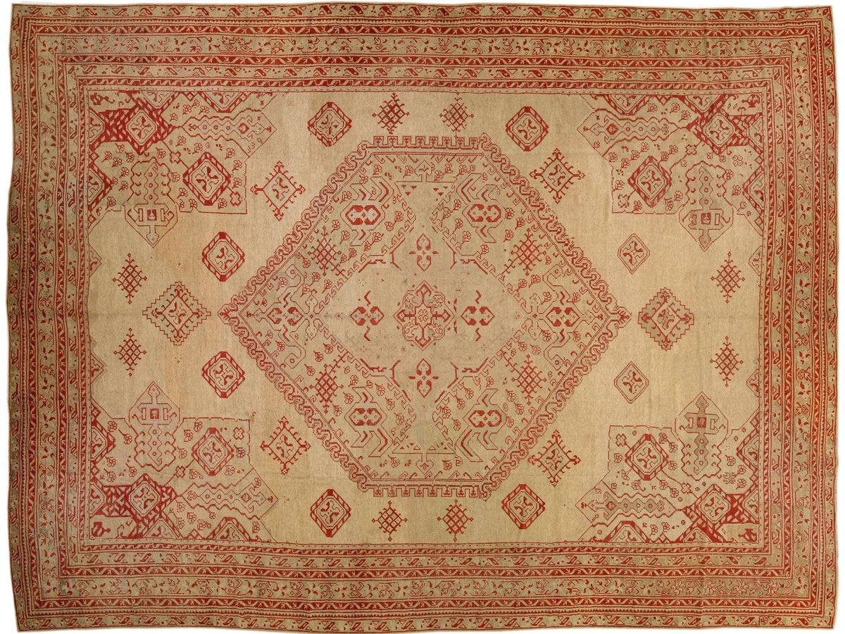 Antique Oushak Wool Rug 15 X 20