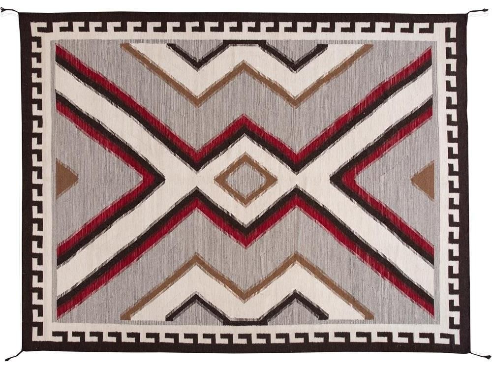 Modern Flat-Weave Navajo Wool Rug 10 X 14