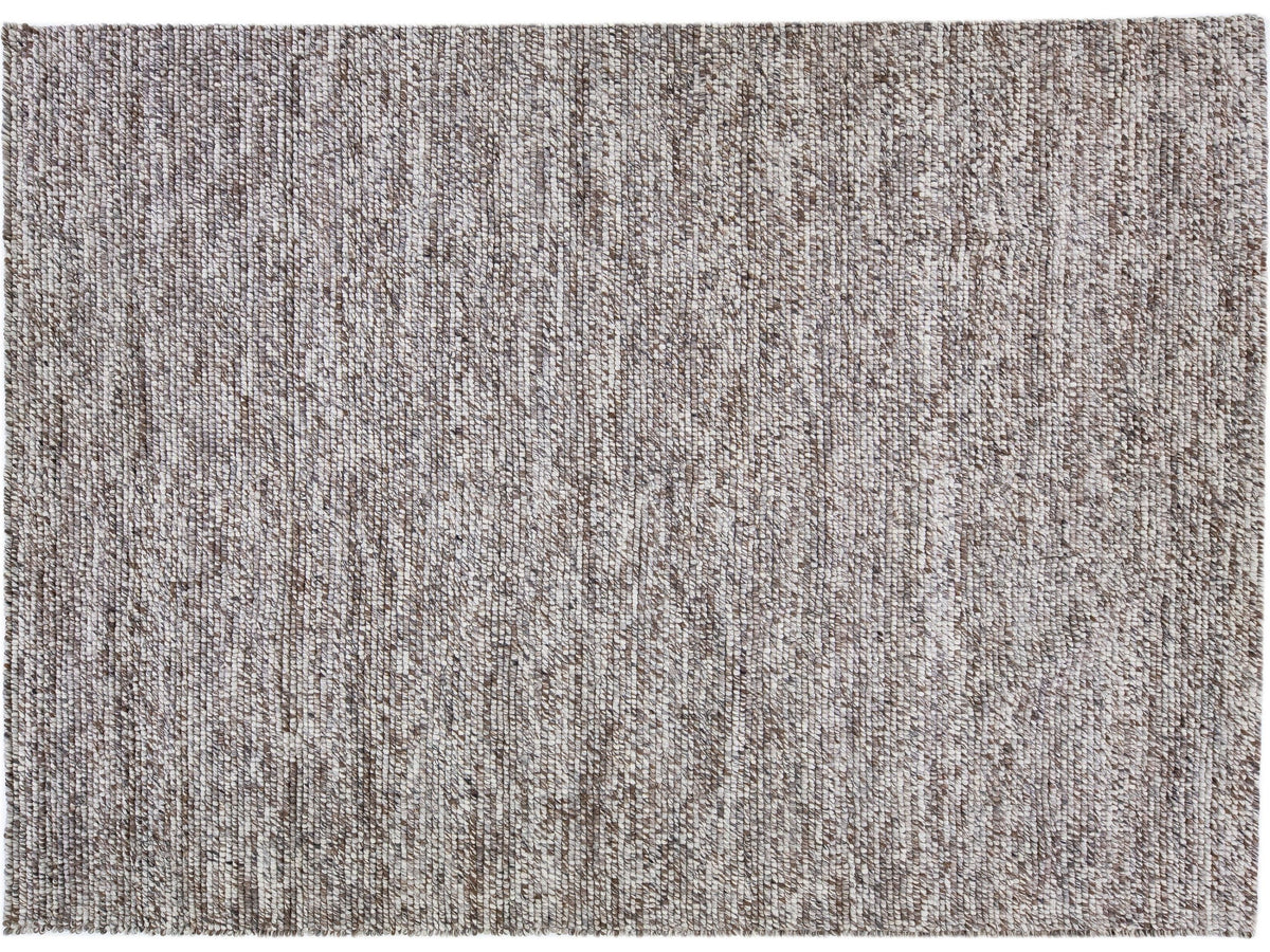 Modern Felted Wool Rug 10 X 14