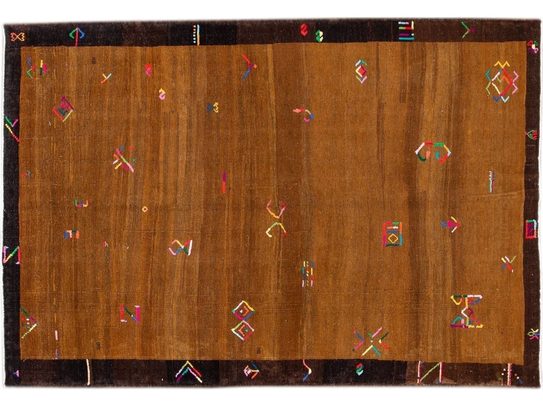 Vintage Turkish Expressionist Wool Rug 6 X 9