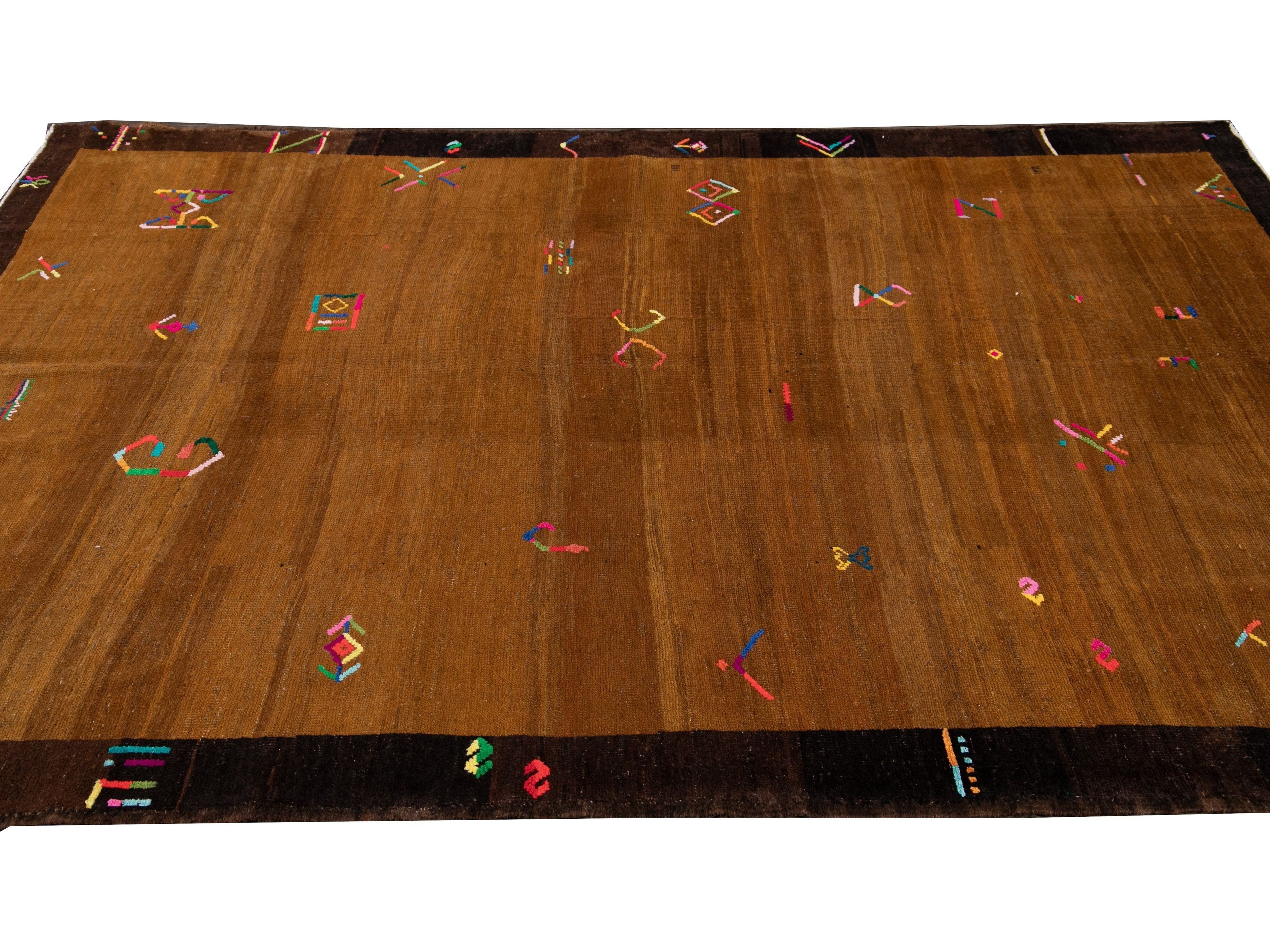 Vintage Turkish Expressionist Wool Rug 6 X 9