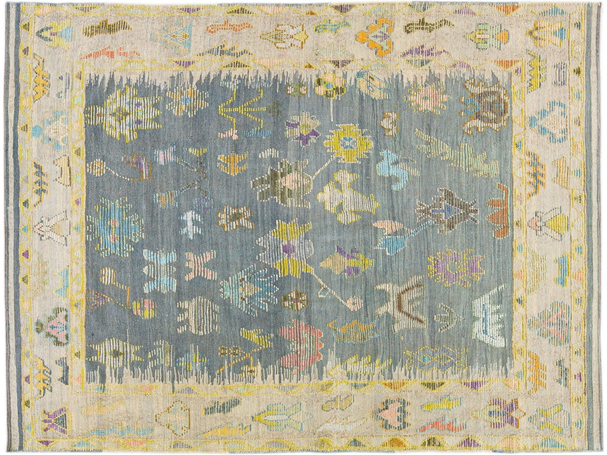 Modern Oushak Wool Rug 8 X 11