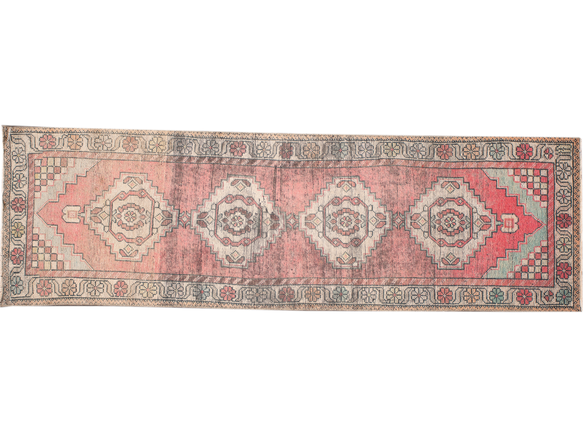 Mid 20th Century Vintage Turkish Wool Runner Rug, 3 X 10