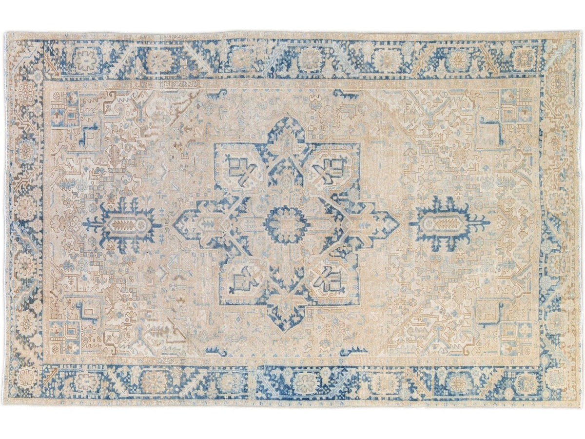 Antique Heriz Wool Rug 8 X 12
