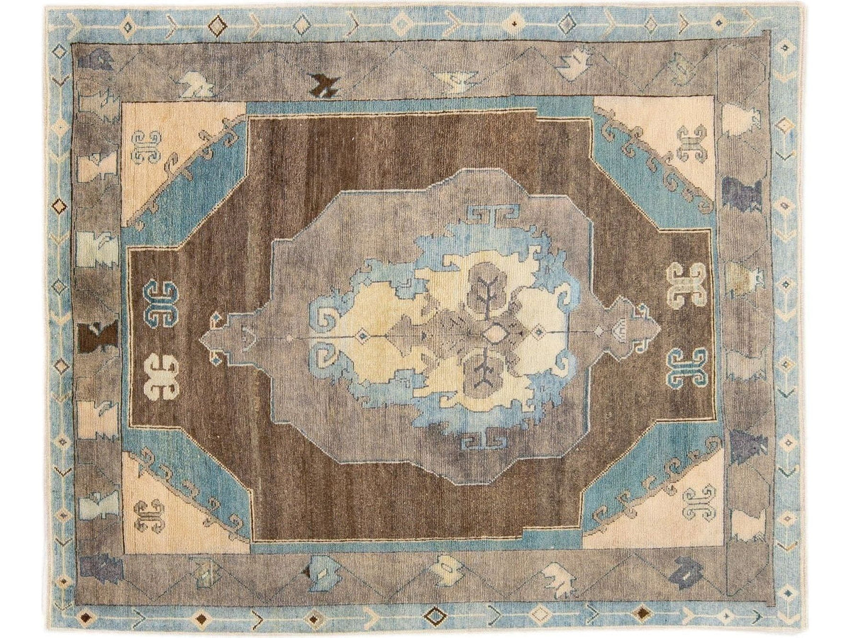Modern Oushak Wool Rug 8 X 10