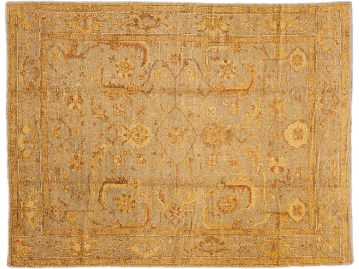 Modern Oushak Wool Rug 11 X 14