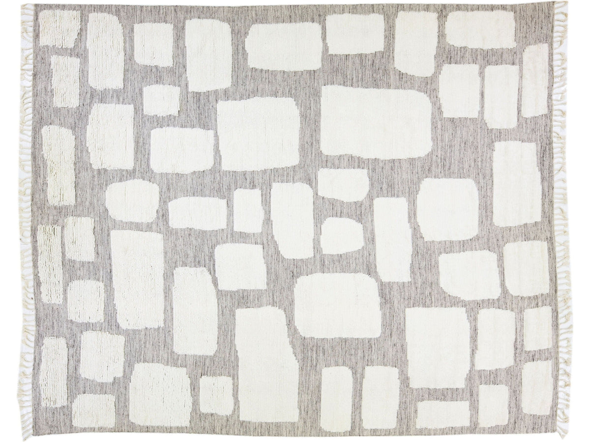 Modern Moroccan Wool Rug 12 X 15