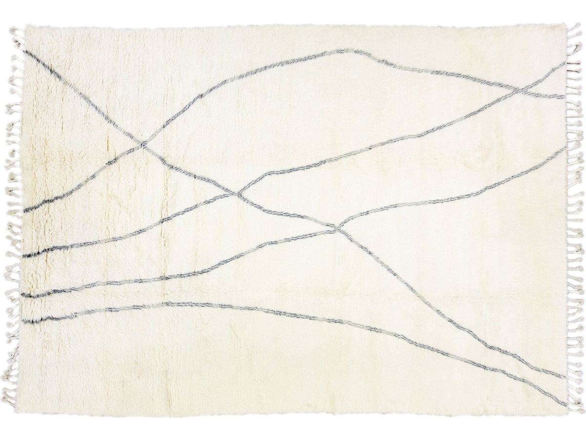 Modern Moroccan Wool Rug 10 X 14