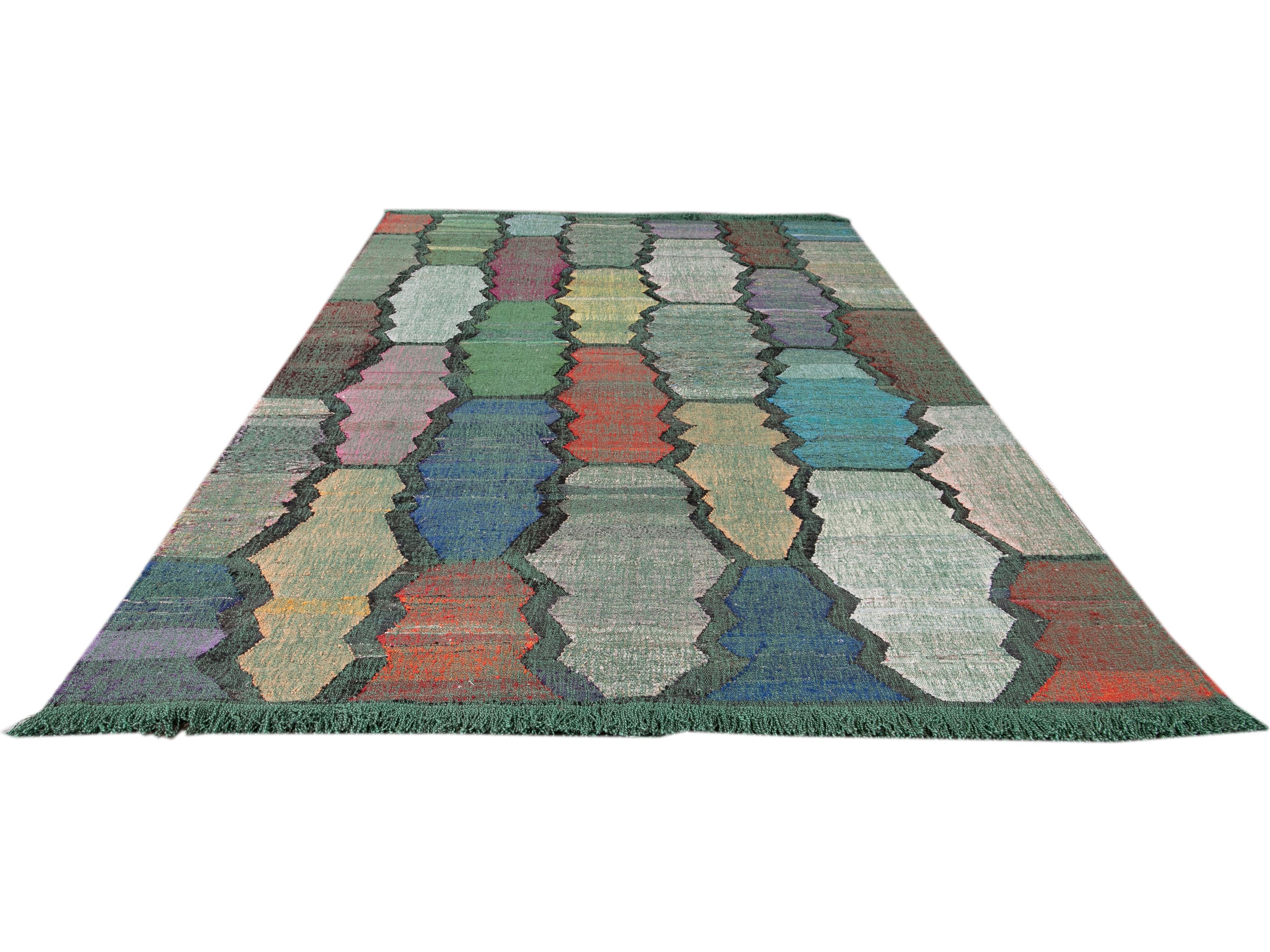 Modern Flatweave Wool Rug 8  X 12