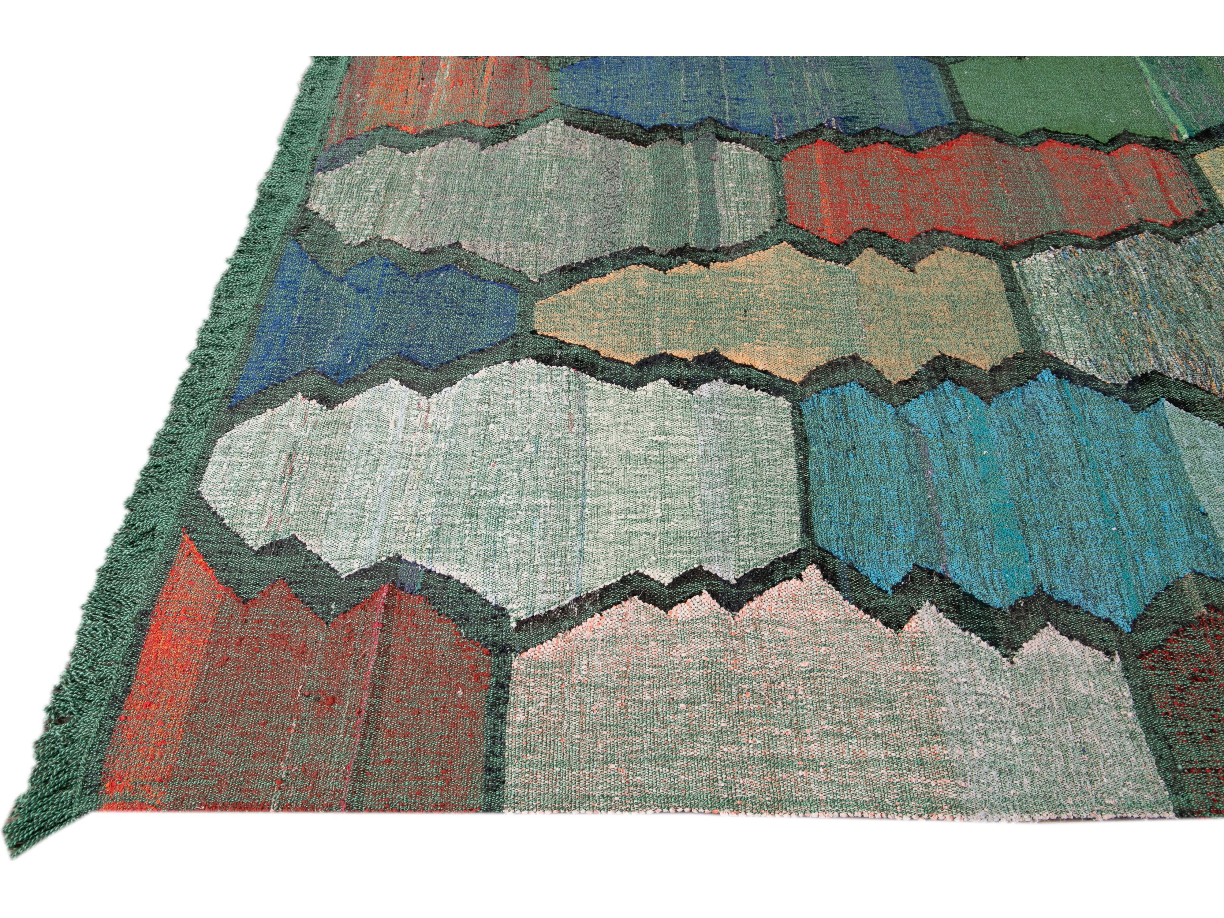 Modern Flatweave Wool Rug 8  X 12