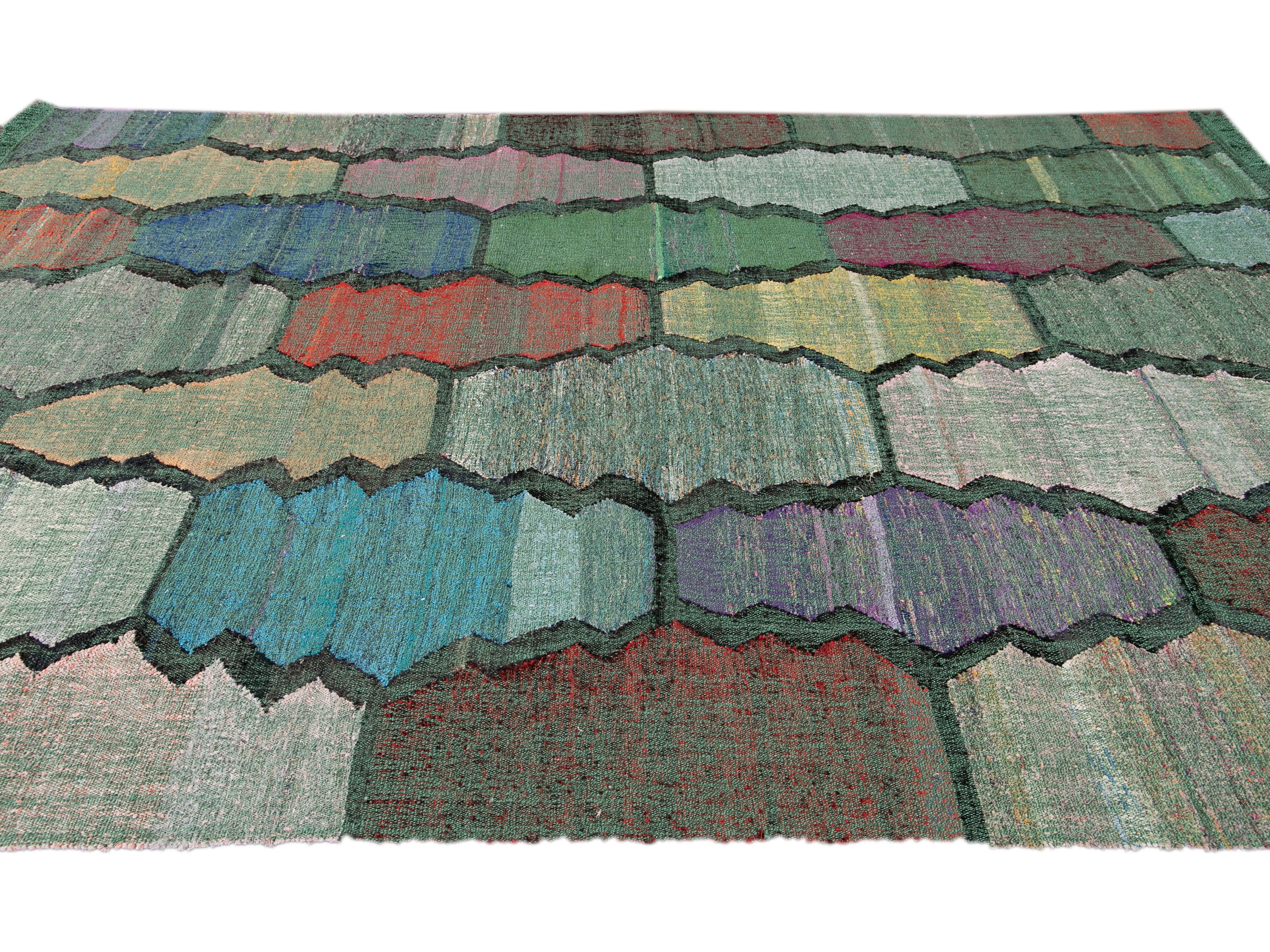 Modern Flatweave Wool Rug 8  X 12