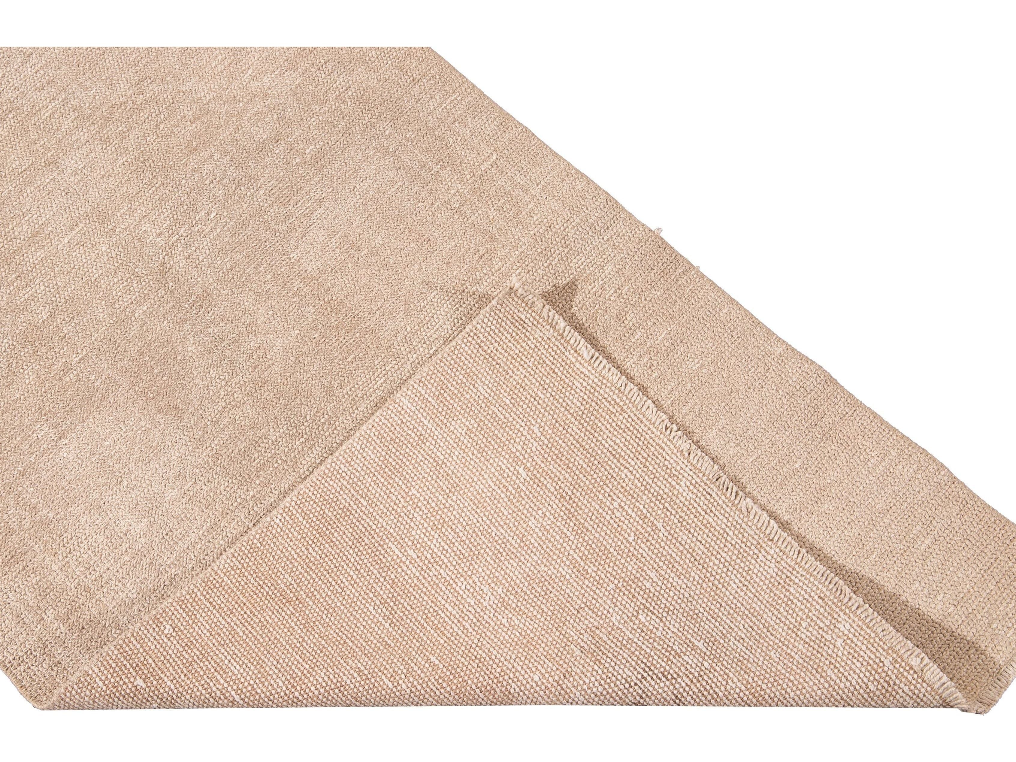 Vintage Turkish Beige Handmade Tribal Wool Runner