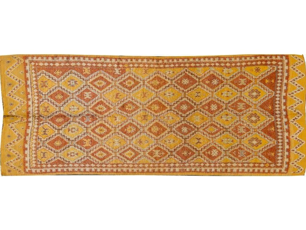 Vintage Moroccan Tribal Wool Rug 4 X 11