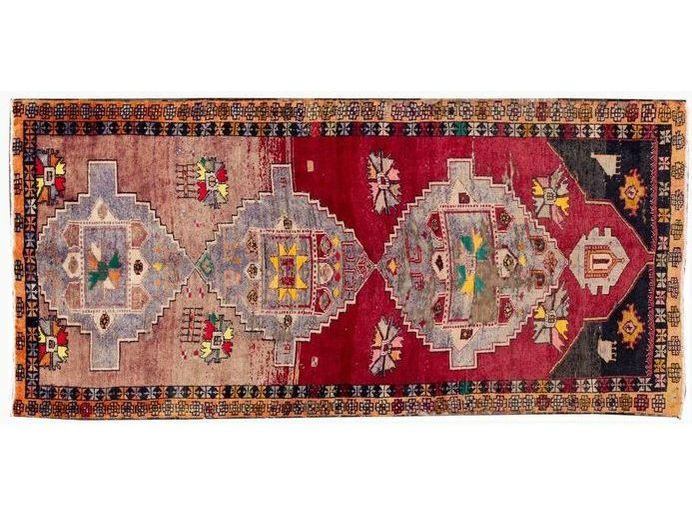Mid 20th Century Vintage Azeri Wool Runner Rug 5 X 11
