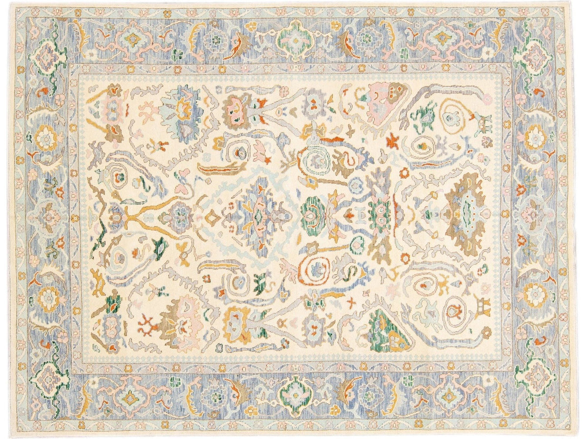 Modern Oushak Wool Rug 9 X 12
