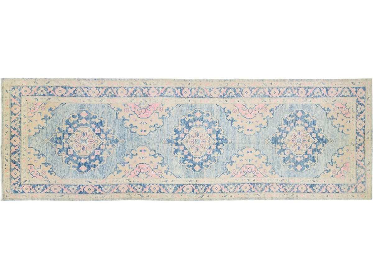 Modern Oushak Wool Runner 7 X 21