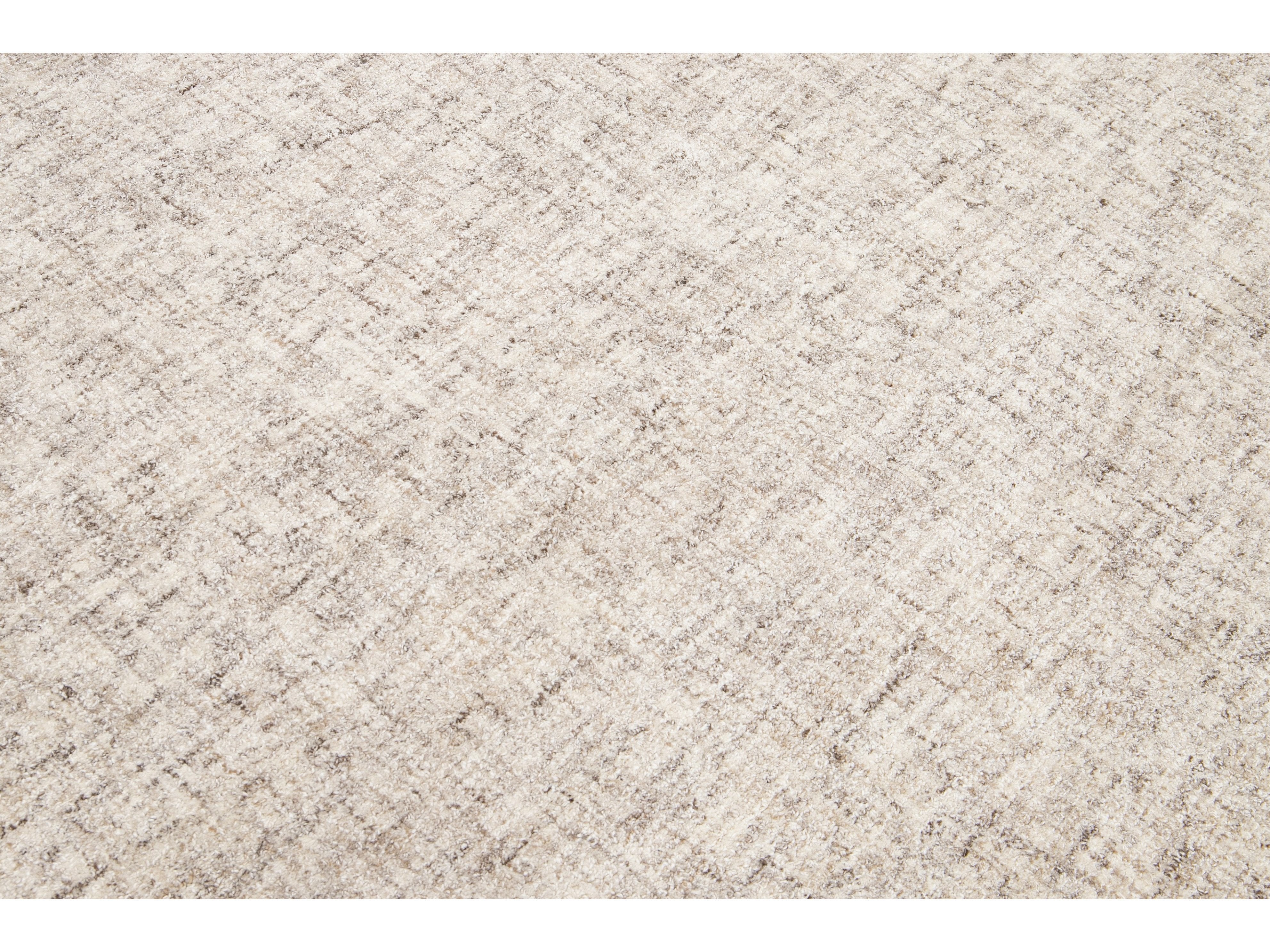 Modern Apadana's Westport Collection Hand Tufted Beige Wool Rug