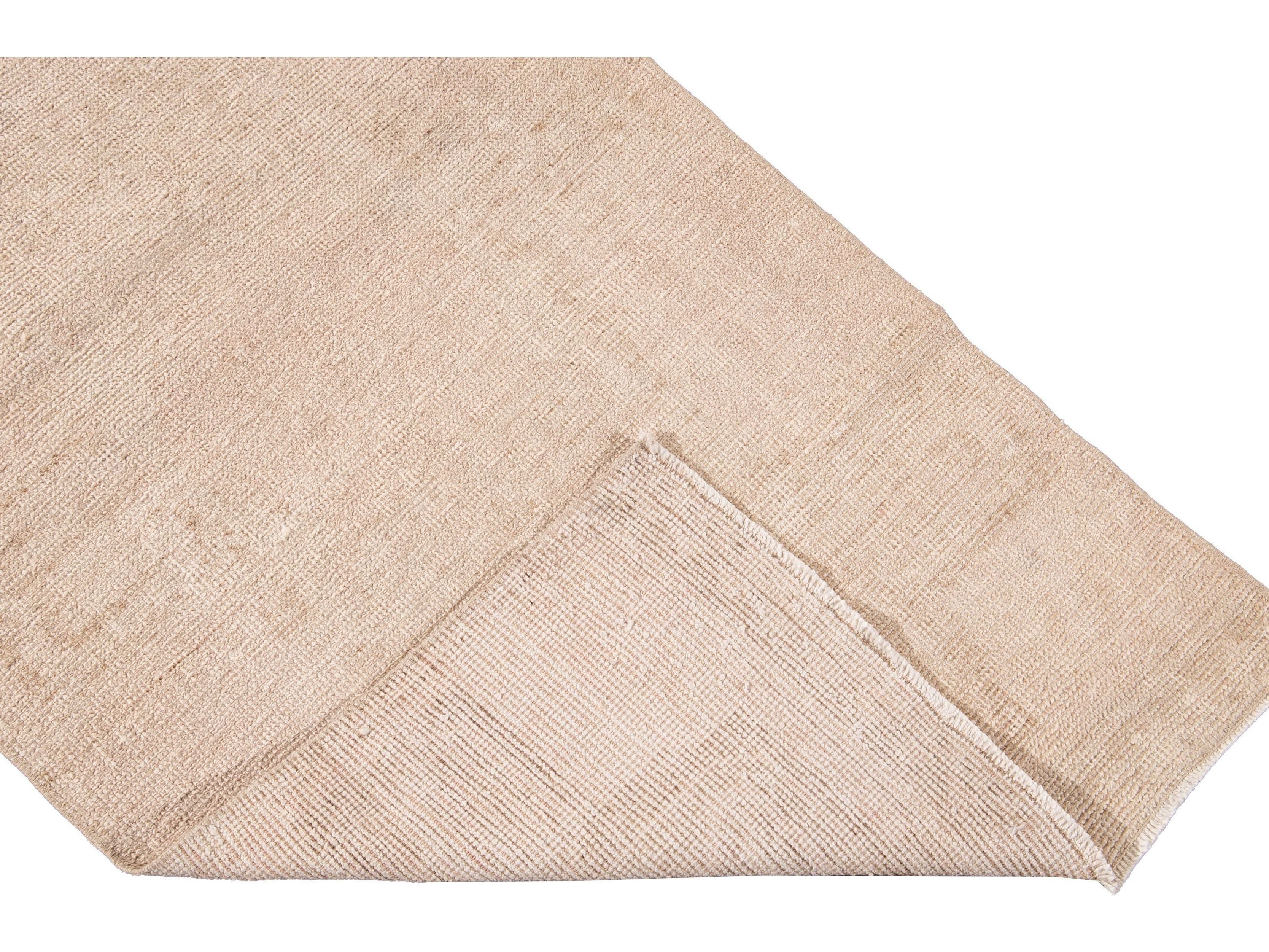 Vintage Turkish Nude Handmade Wool Runner