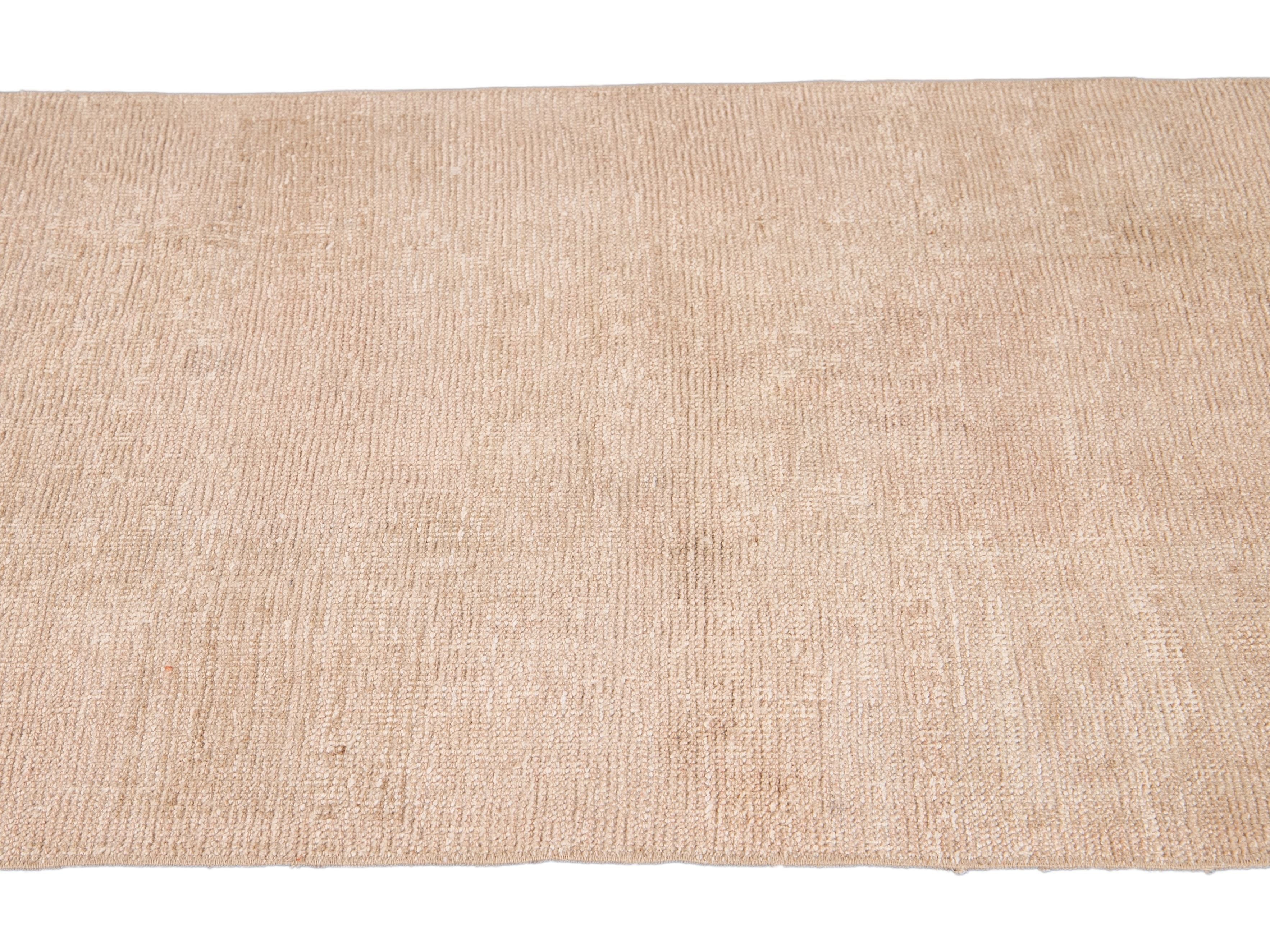 Vintage Turkish Nude Handmade Wool Runner