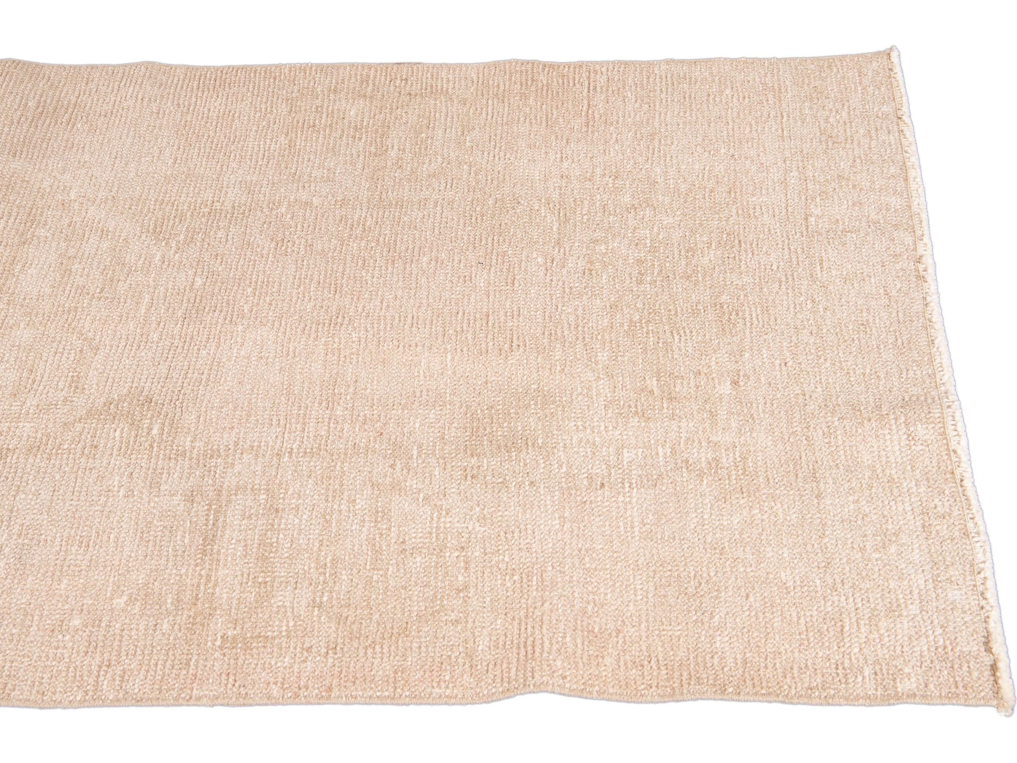 Vintage Turkish Nude Handmade Wool Runner