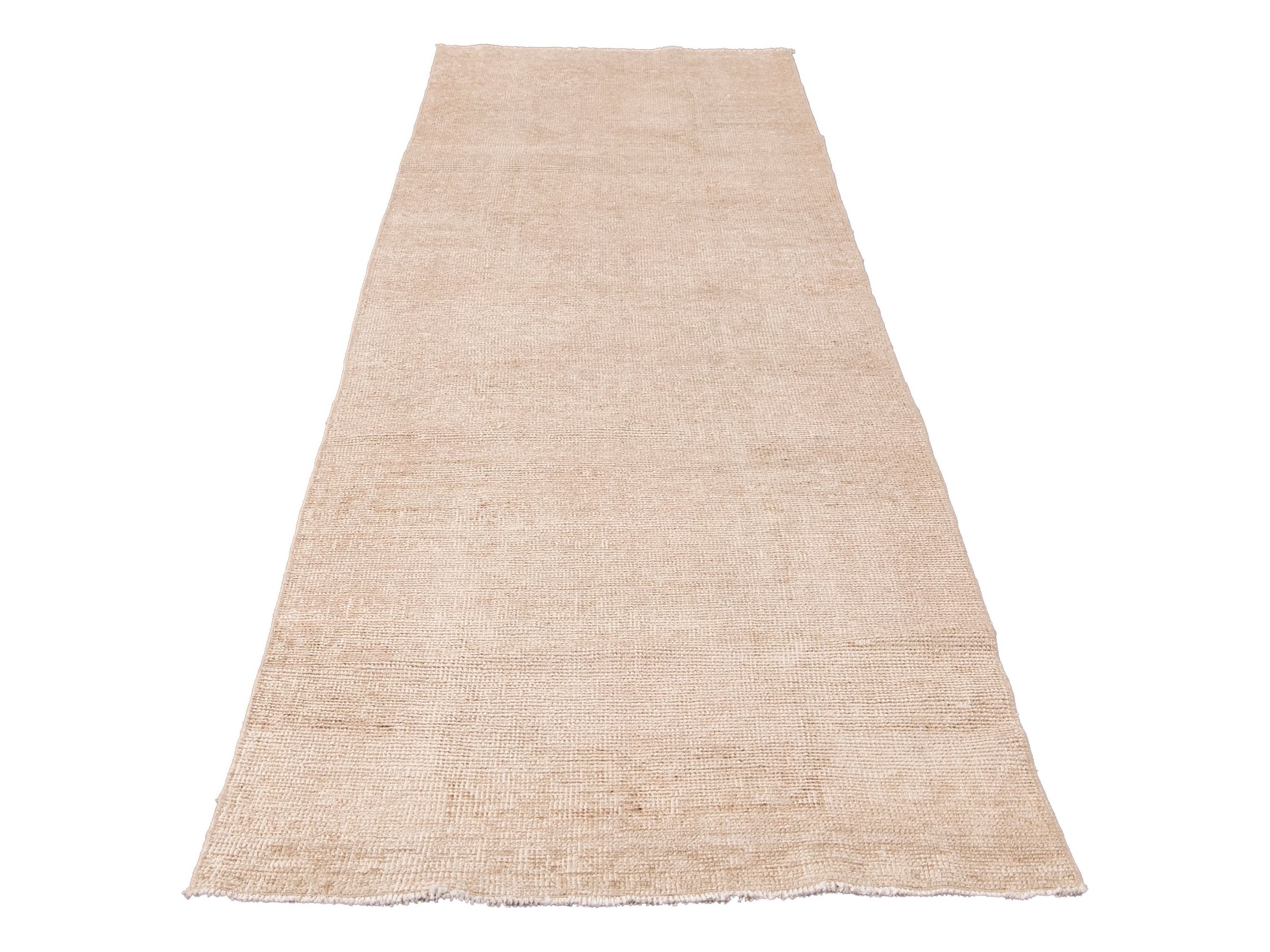 Vintage Turkish Nude Handmade Wool Runner