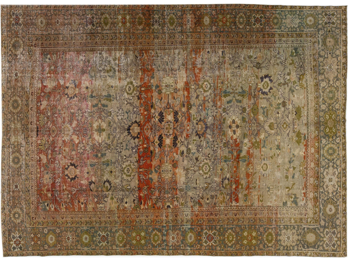 Antique Sultanabad Wool Rug 10 X 13