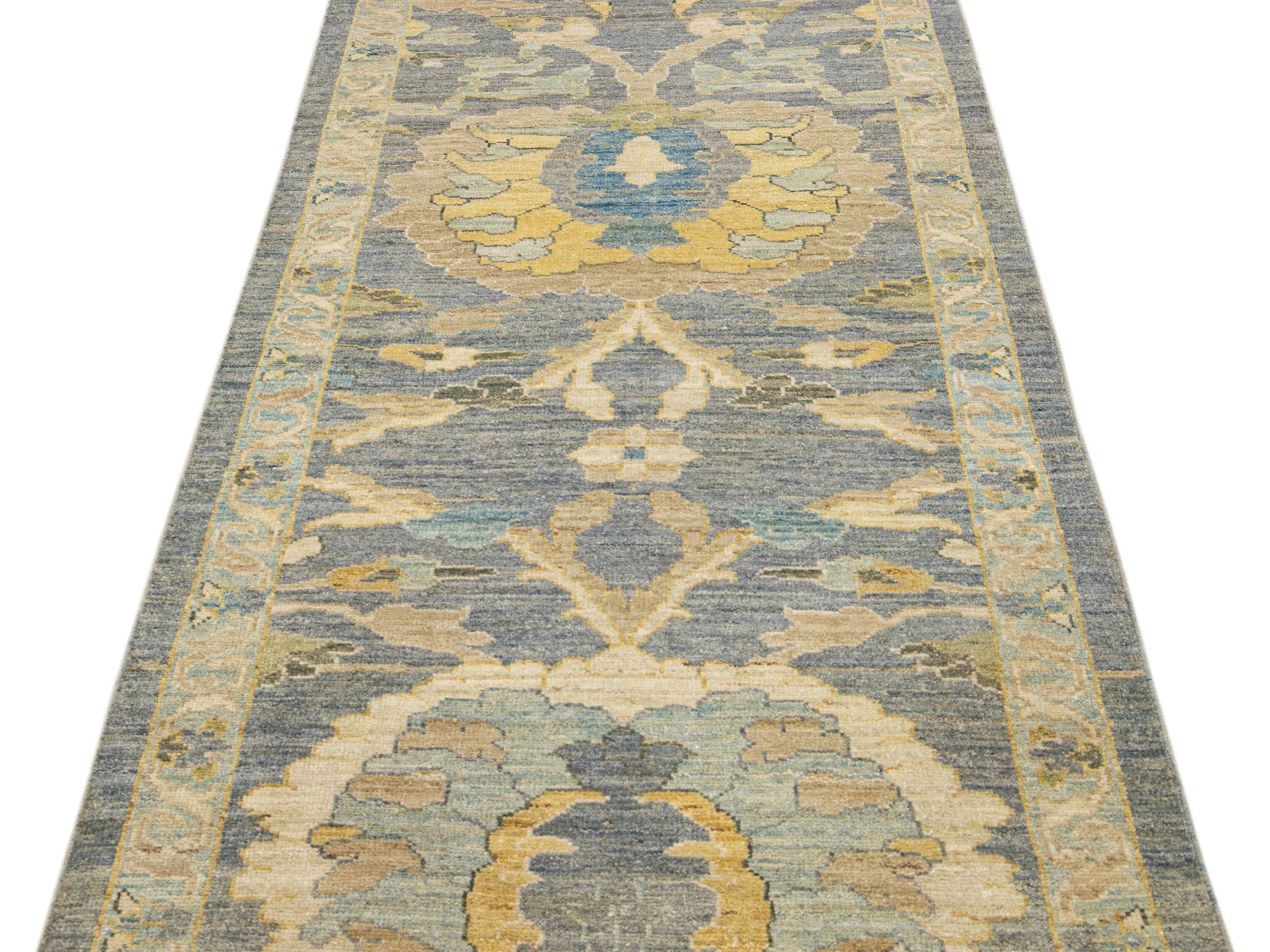 Modern Sultanabad Long Wool Runner 4 X 26