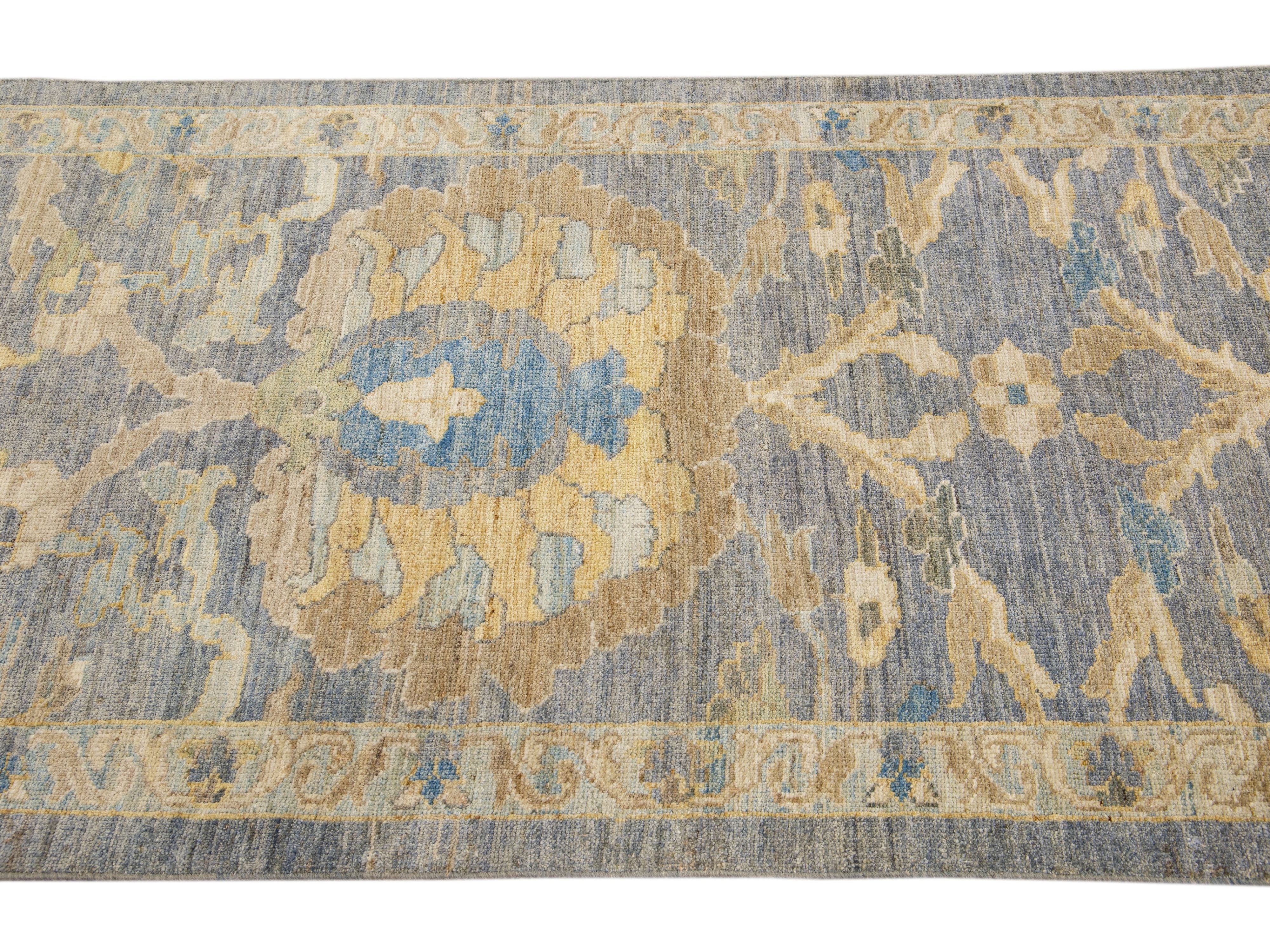 Modern Sultanabad Long Wool Runner 4 X 26